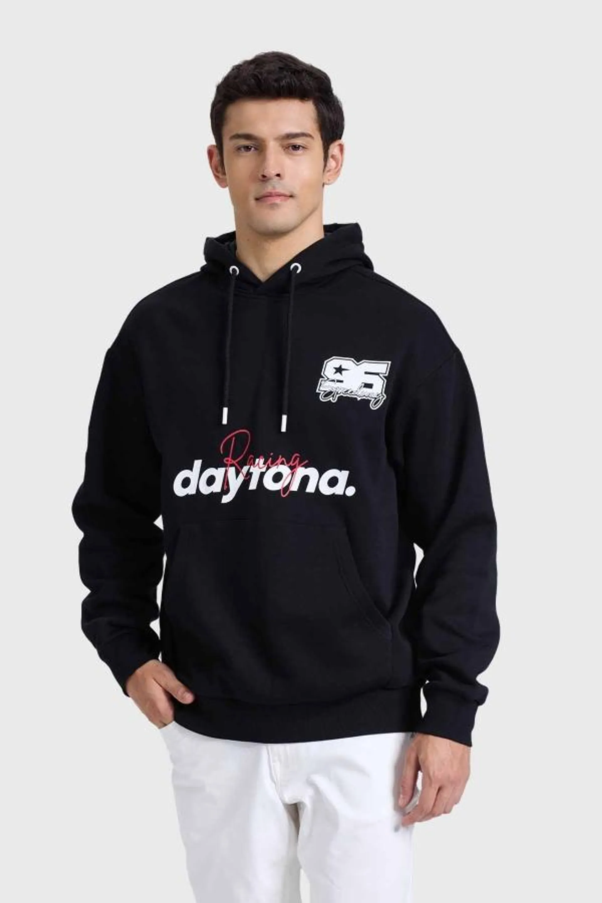 PolerÓn hombre hoodie racing negro