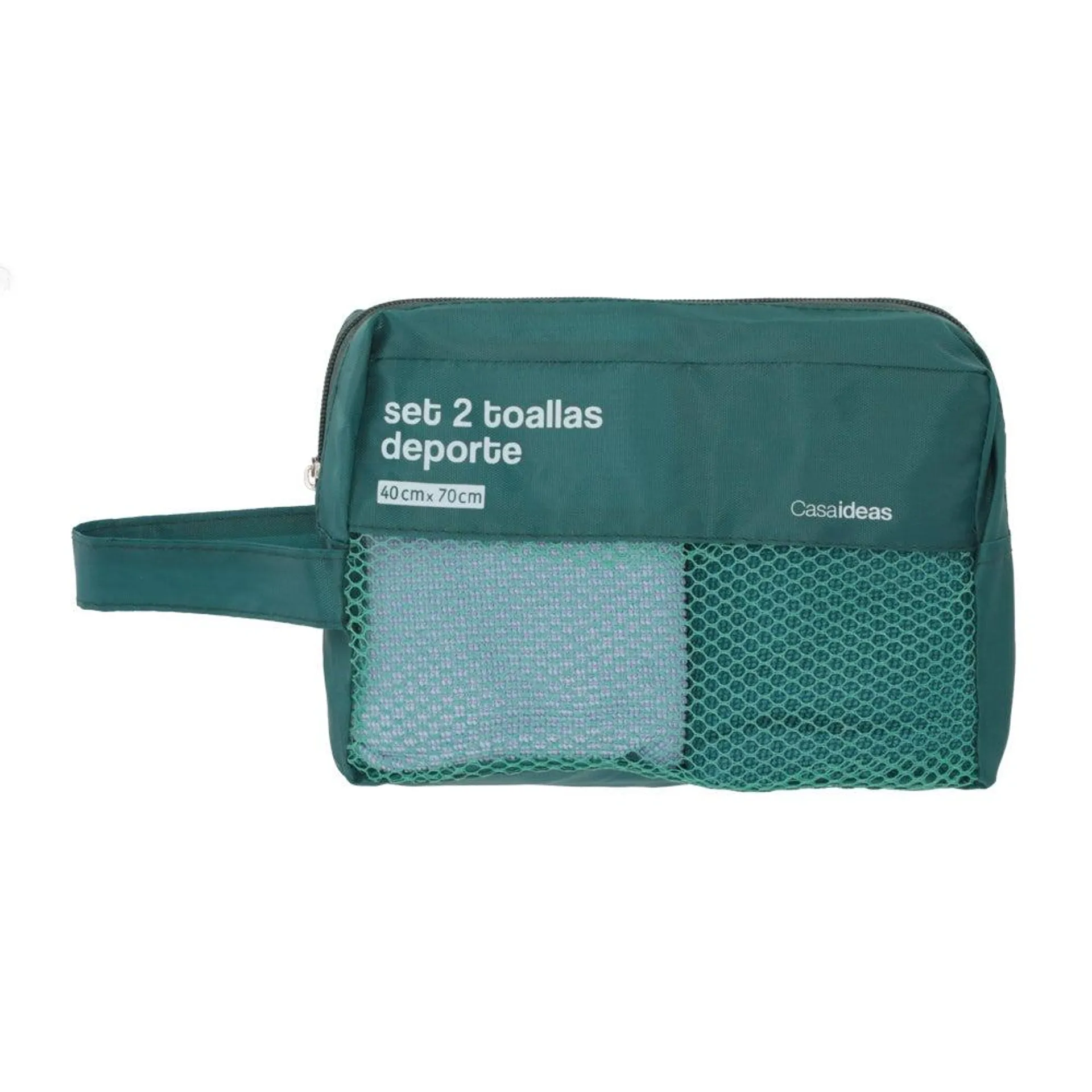 Set de 2 toallas de microfibra para deporte 40x70 cm