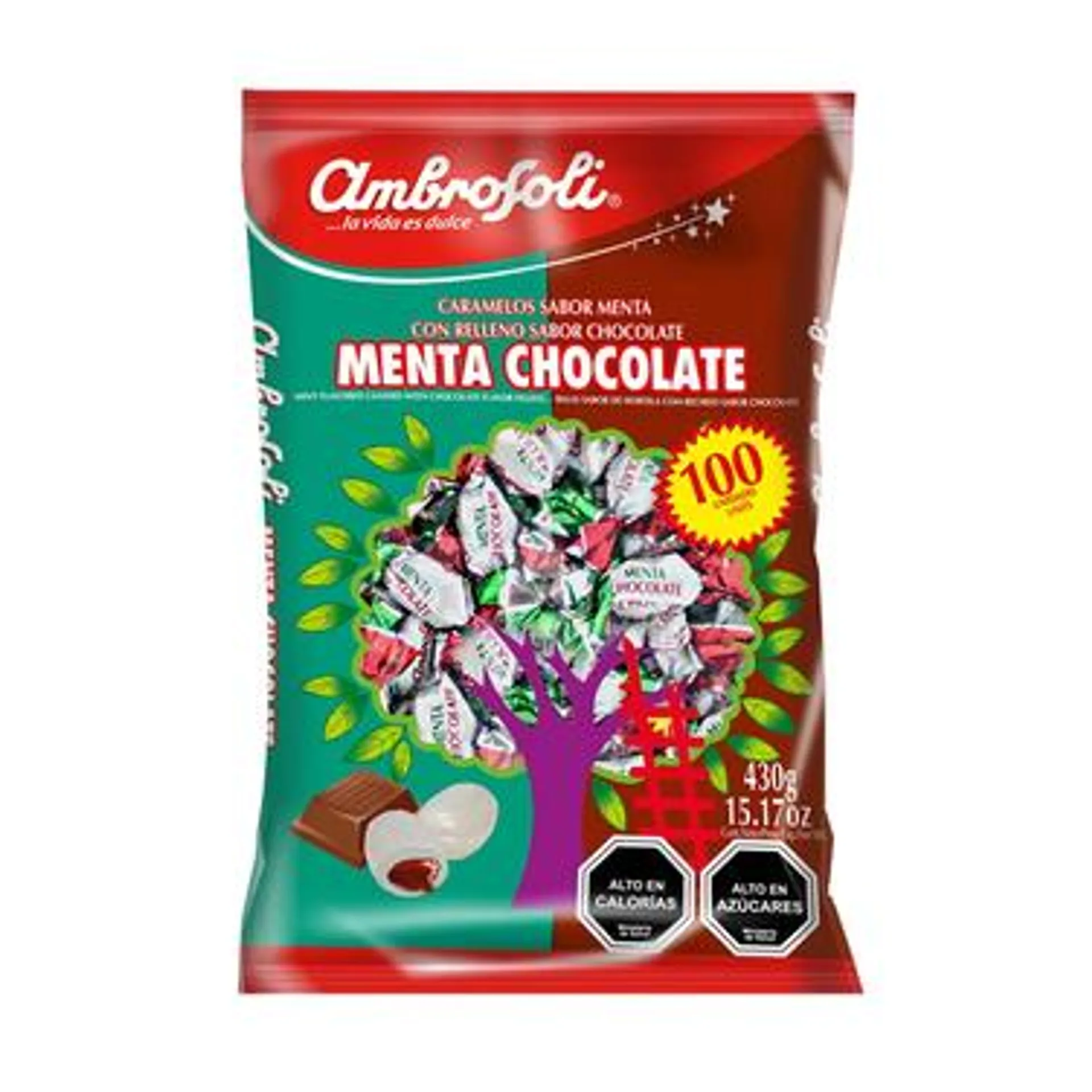 Caramelo Ambrosoli Menta Choc 430 gr