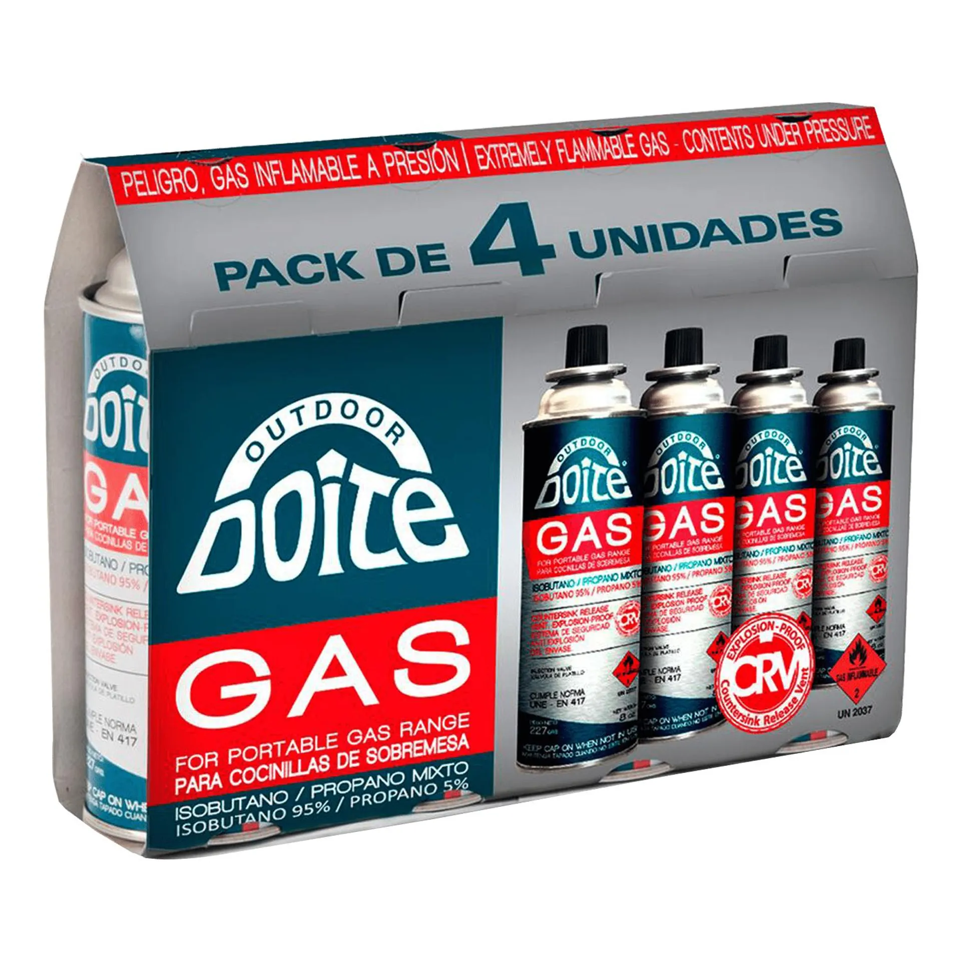 Pack 4 un. Gas para cocinillas 227 g c/u
