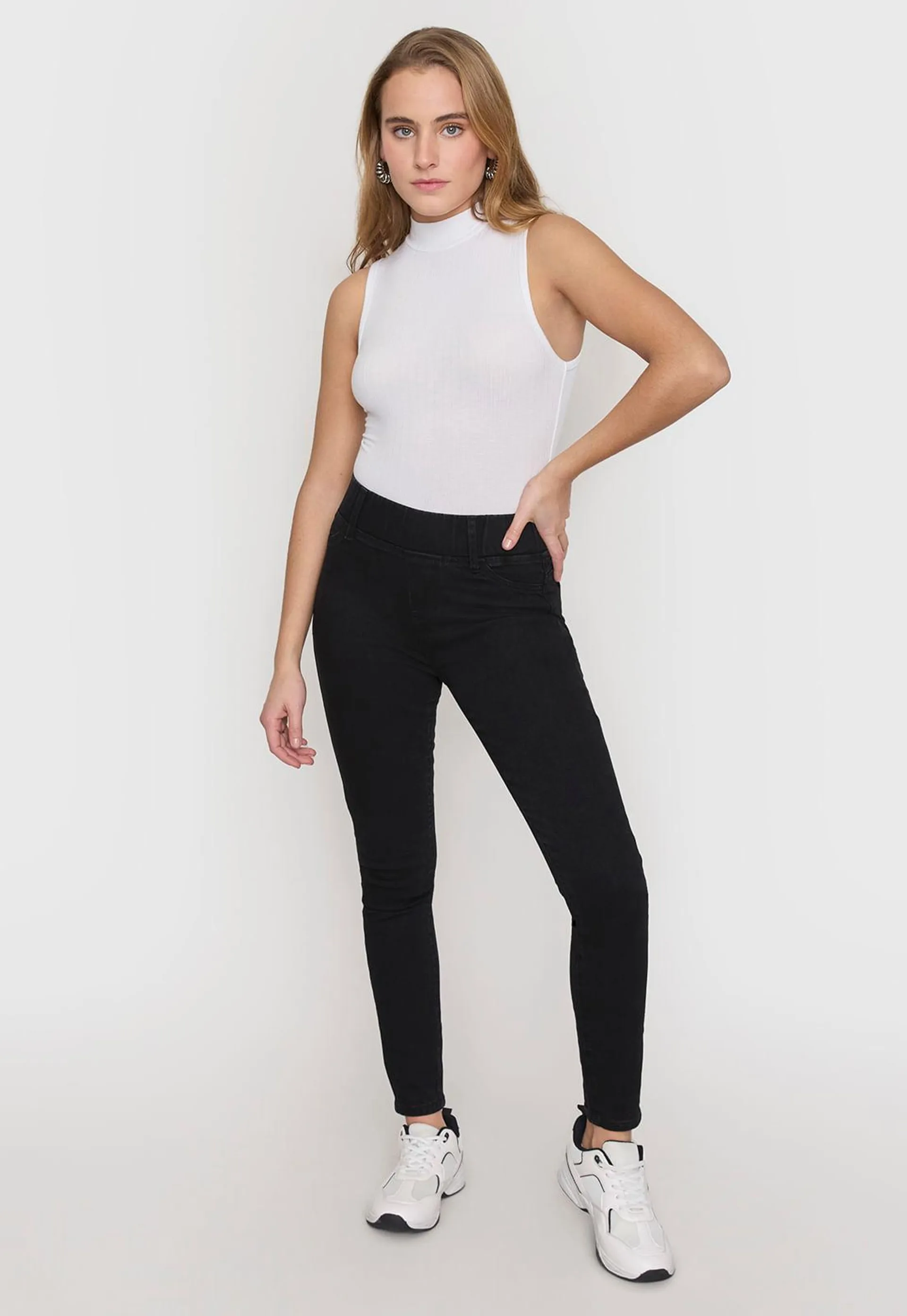 Jeans Leggins Skinny Mujer Negro