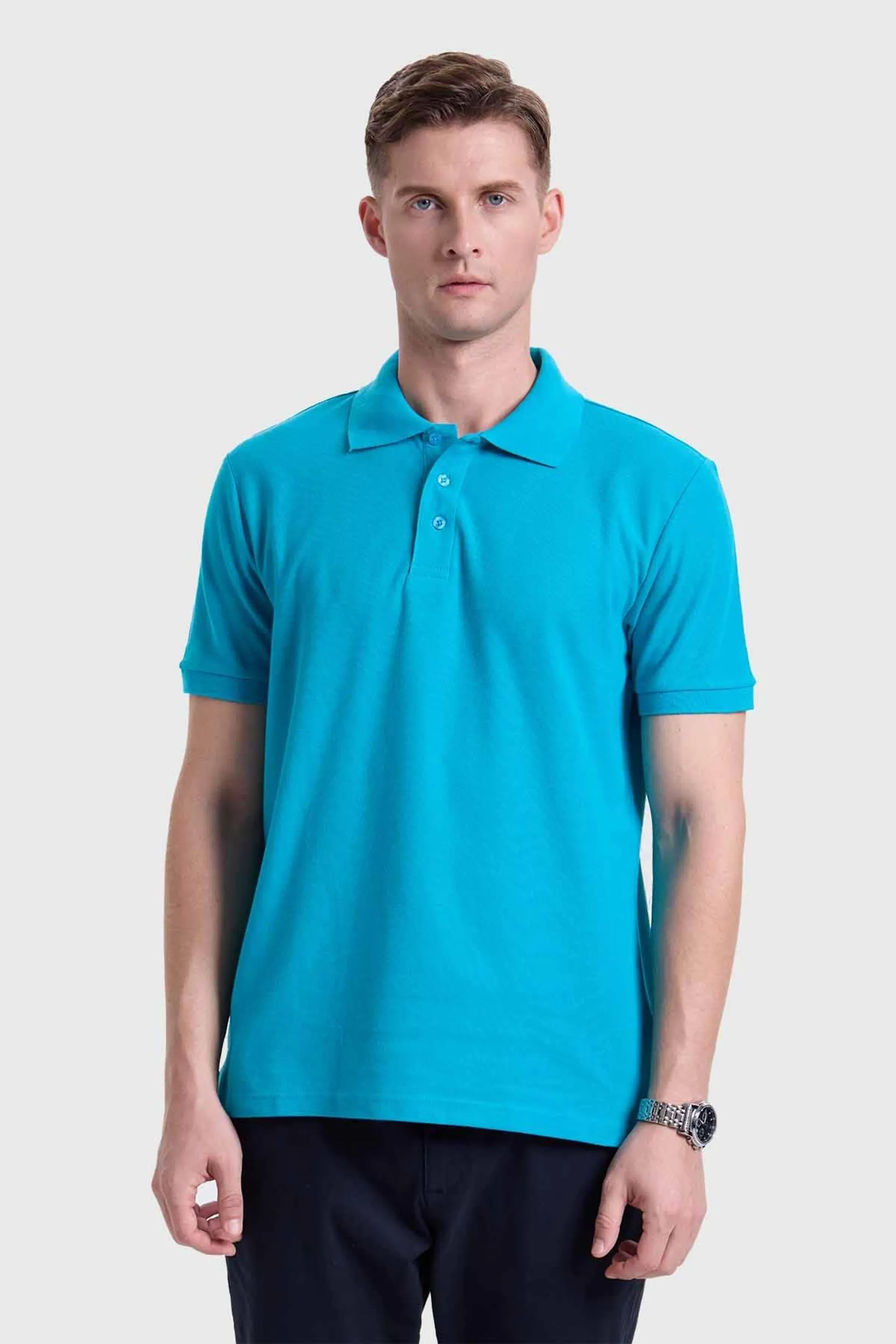 Polera Hombre Piqué Básica Calipso