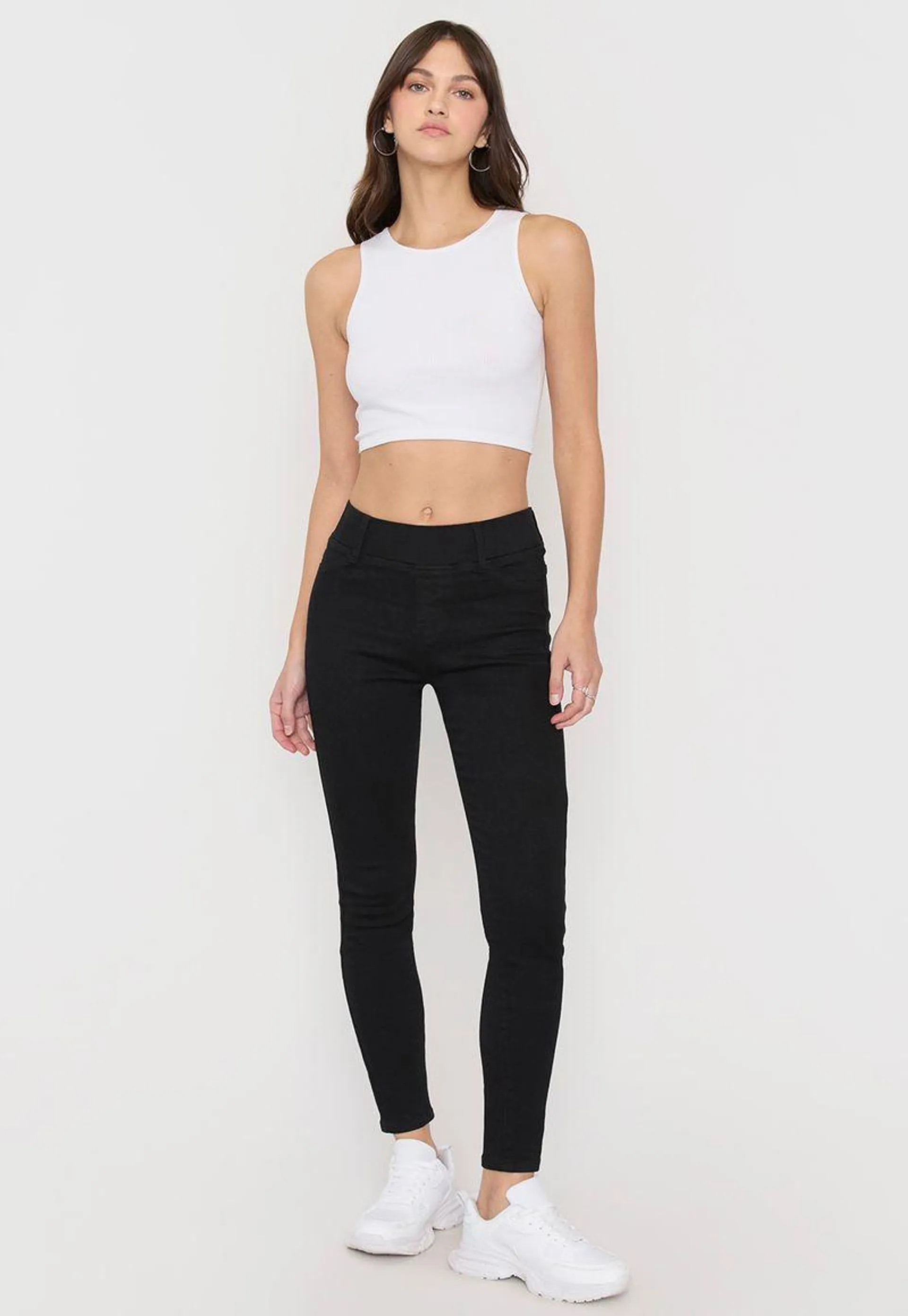 Jeans Skinny Mujer Básico Negro