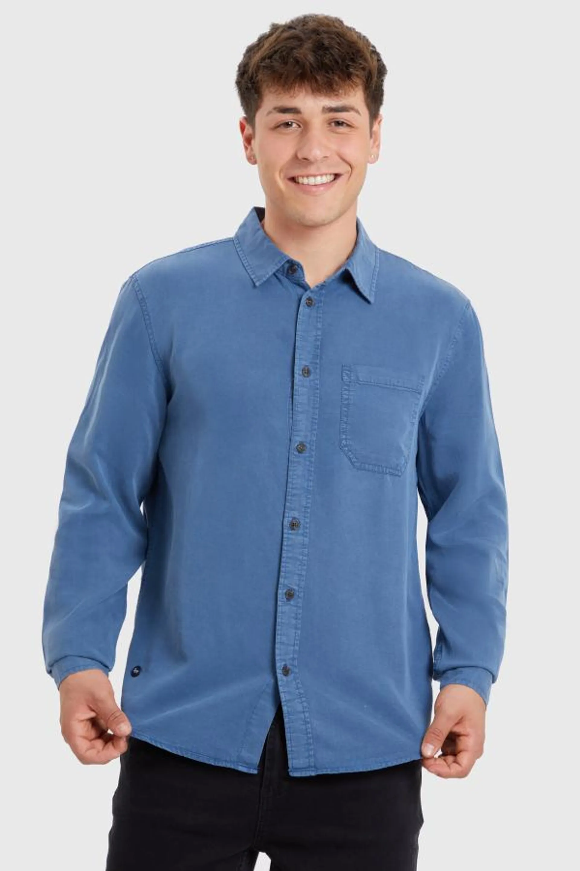 Camisa lyocell azul
