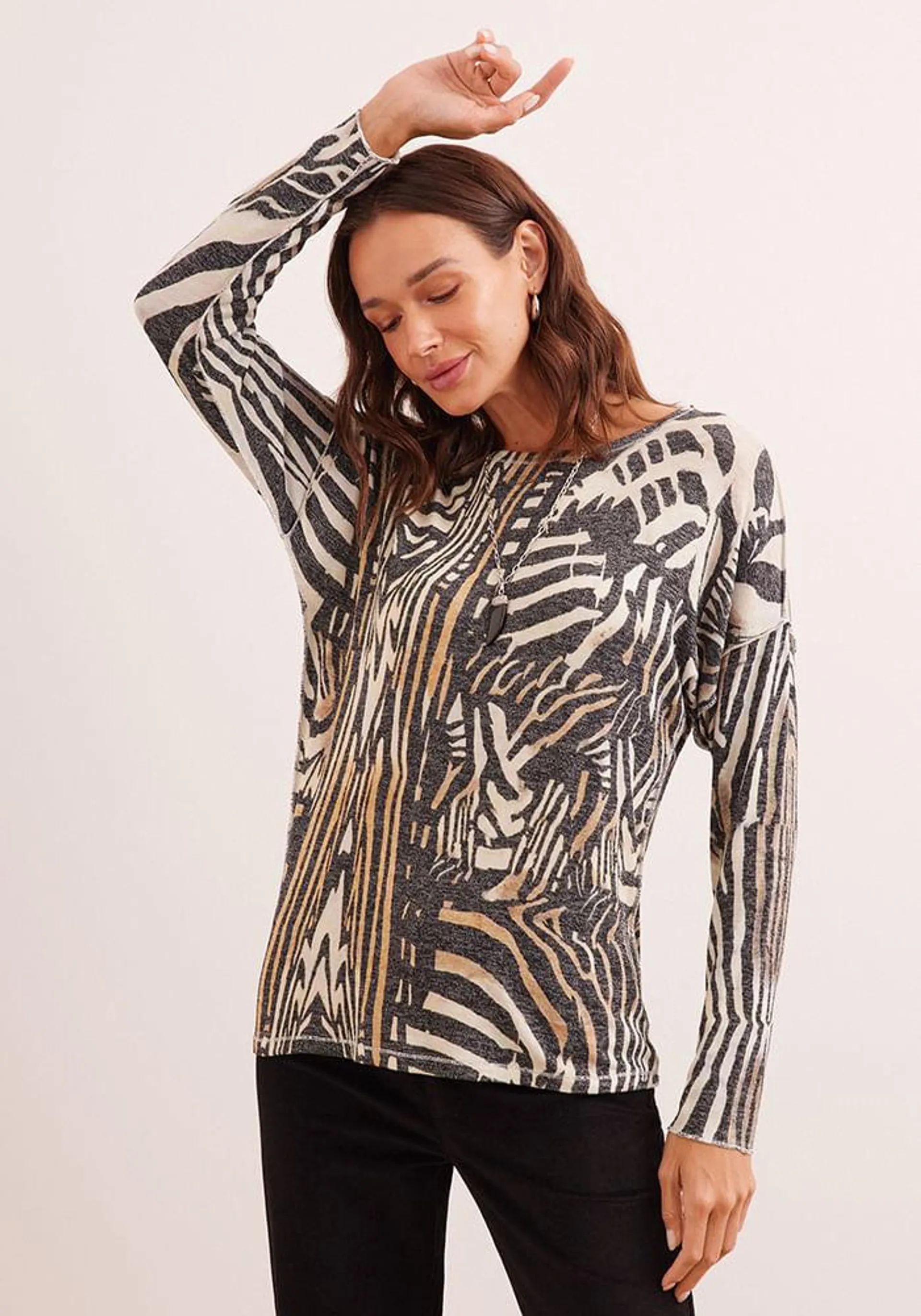 Polera Estampado Animal Print