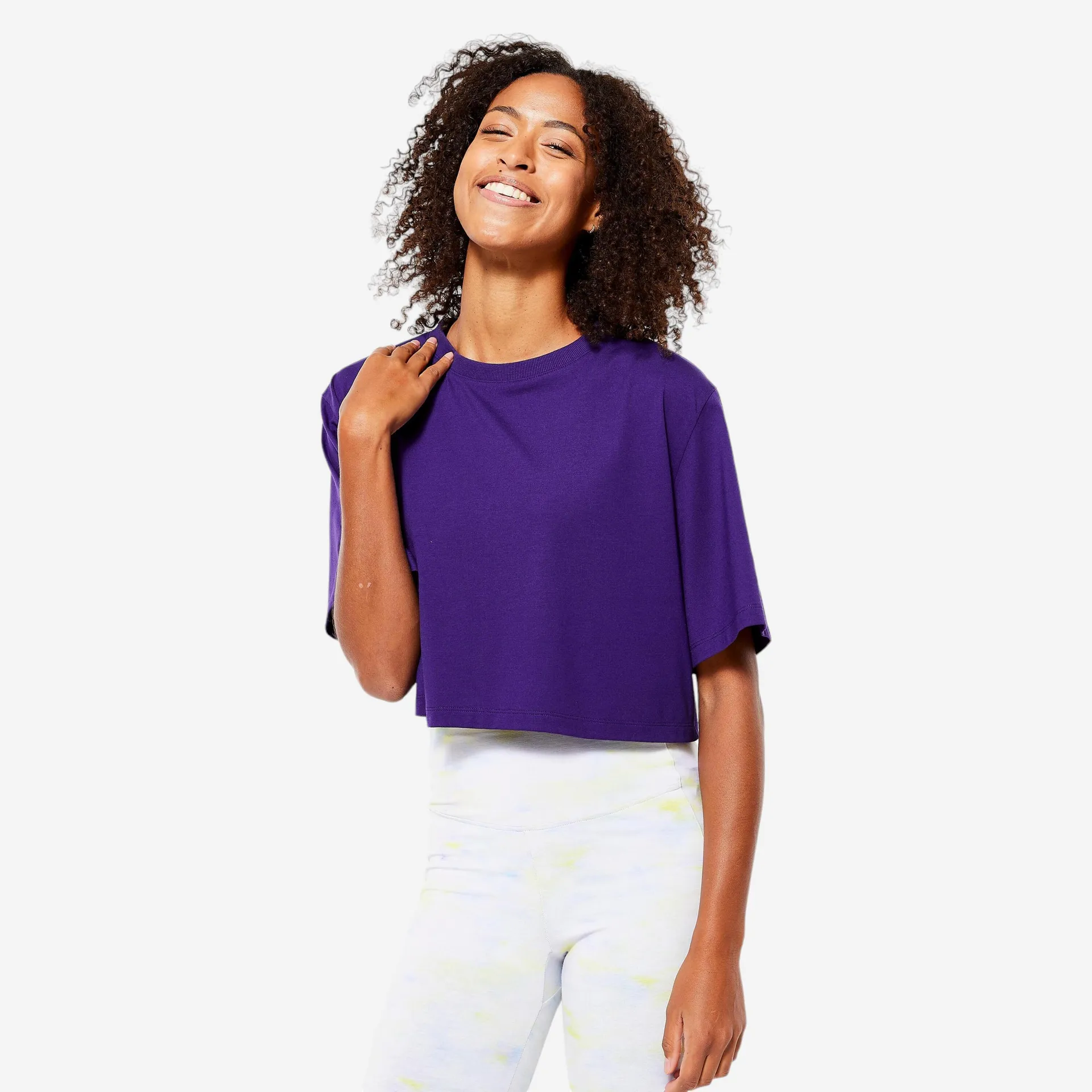 Polera Crop Top Mujer Violeta Intenso