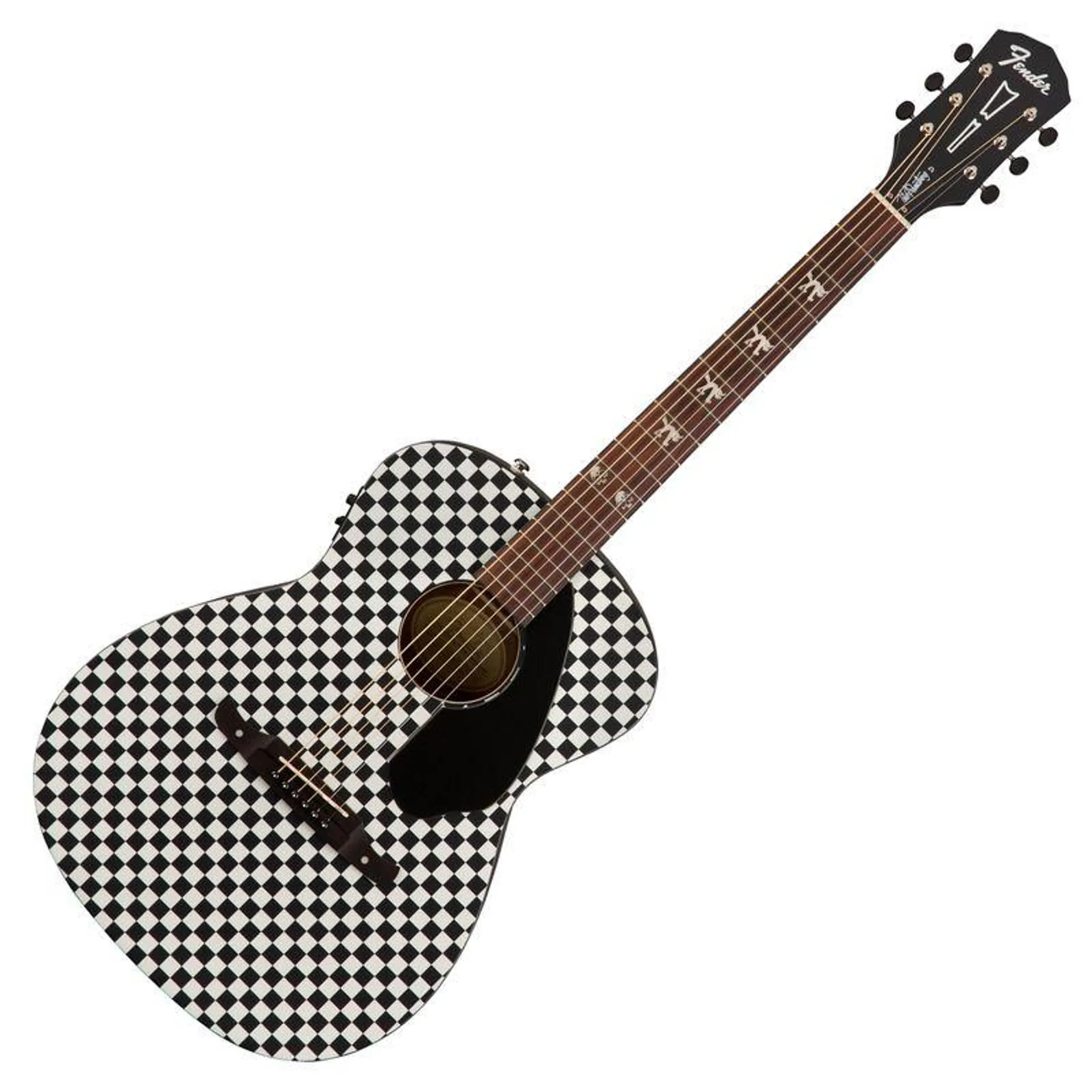 Guitarra electroacústica Fender Tim Armstrong Hellcat, Checkerboard - Checkerboard