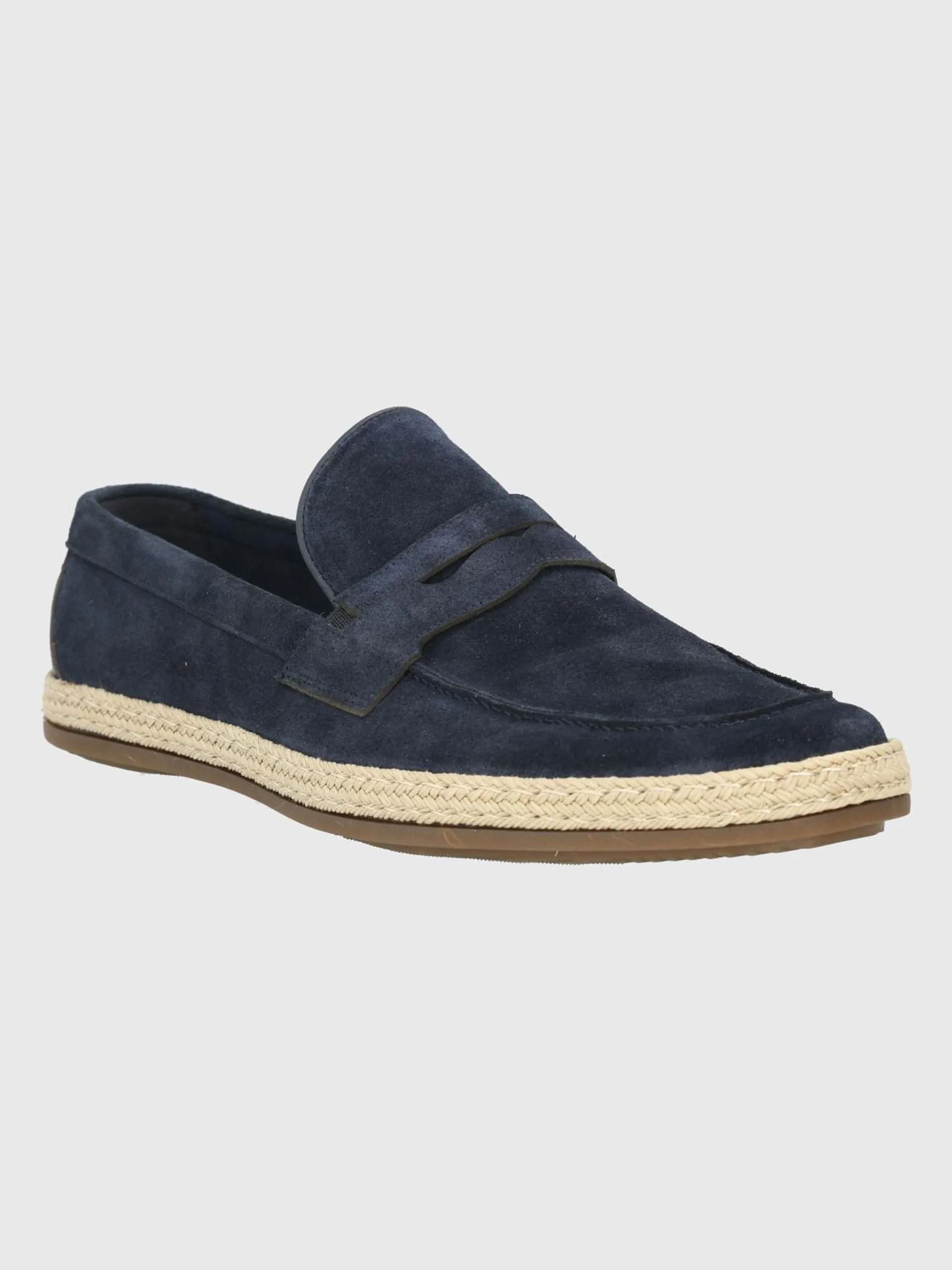 Mocasin Cuero Hombre Montella Azul Oscuro