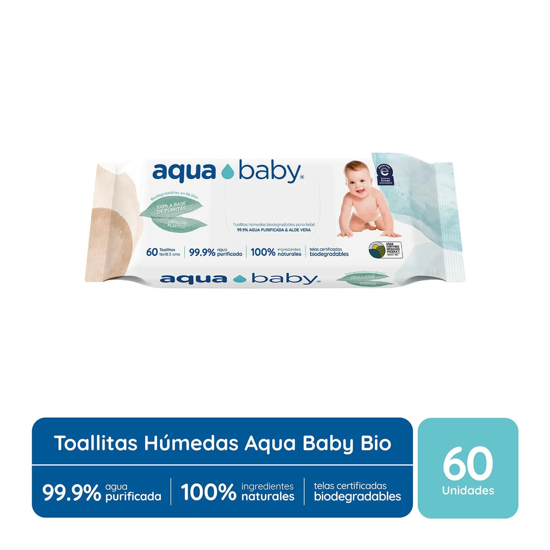 Toallitas Húmedas Aqua Baby Bio 60 un. | Jumbo.cl