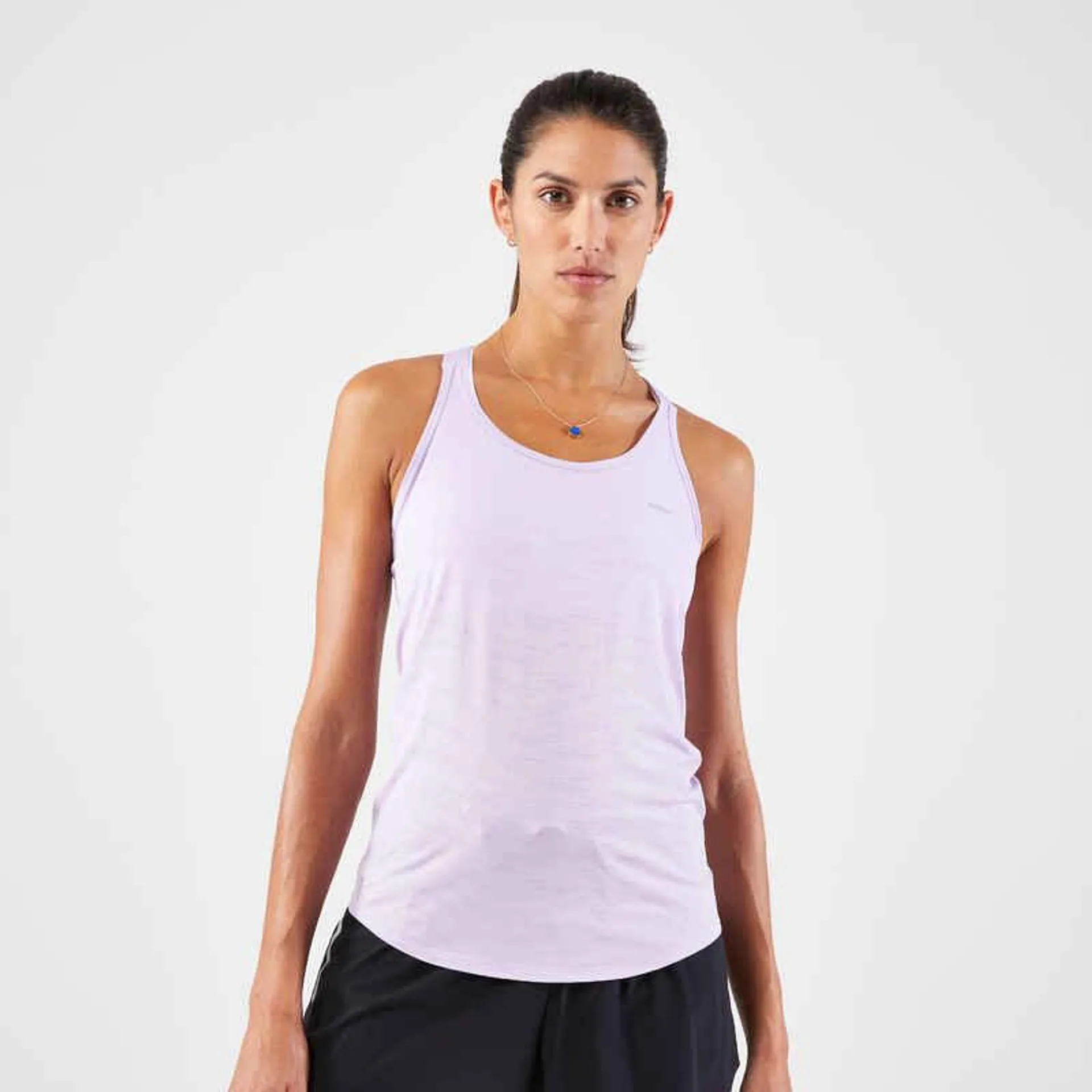 POLERA SIN MANGAS RUNNING SIN COSTURAS MUJER KIPRUN RUN 500 CONFORT MALVA