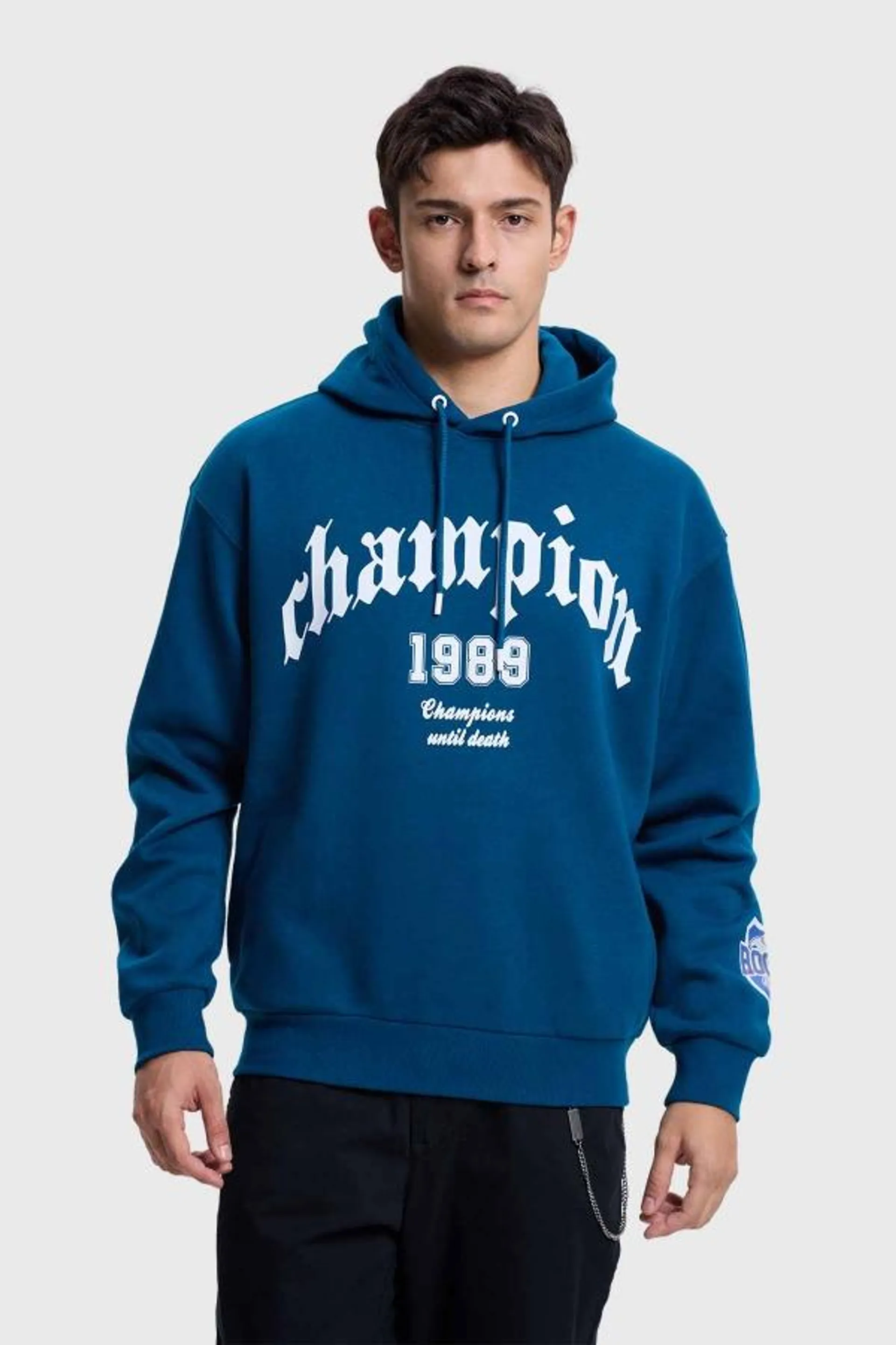 PolerÓn hombre hoodie print azul