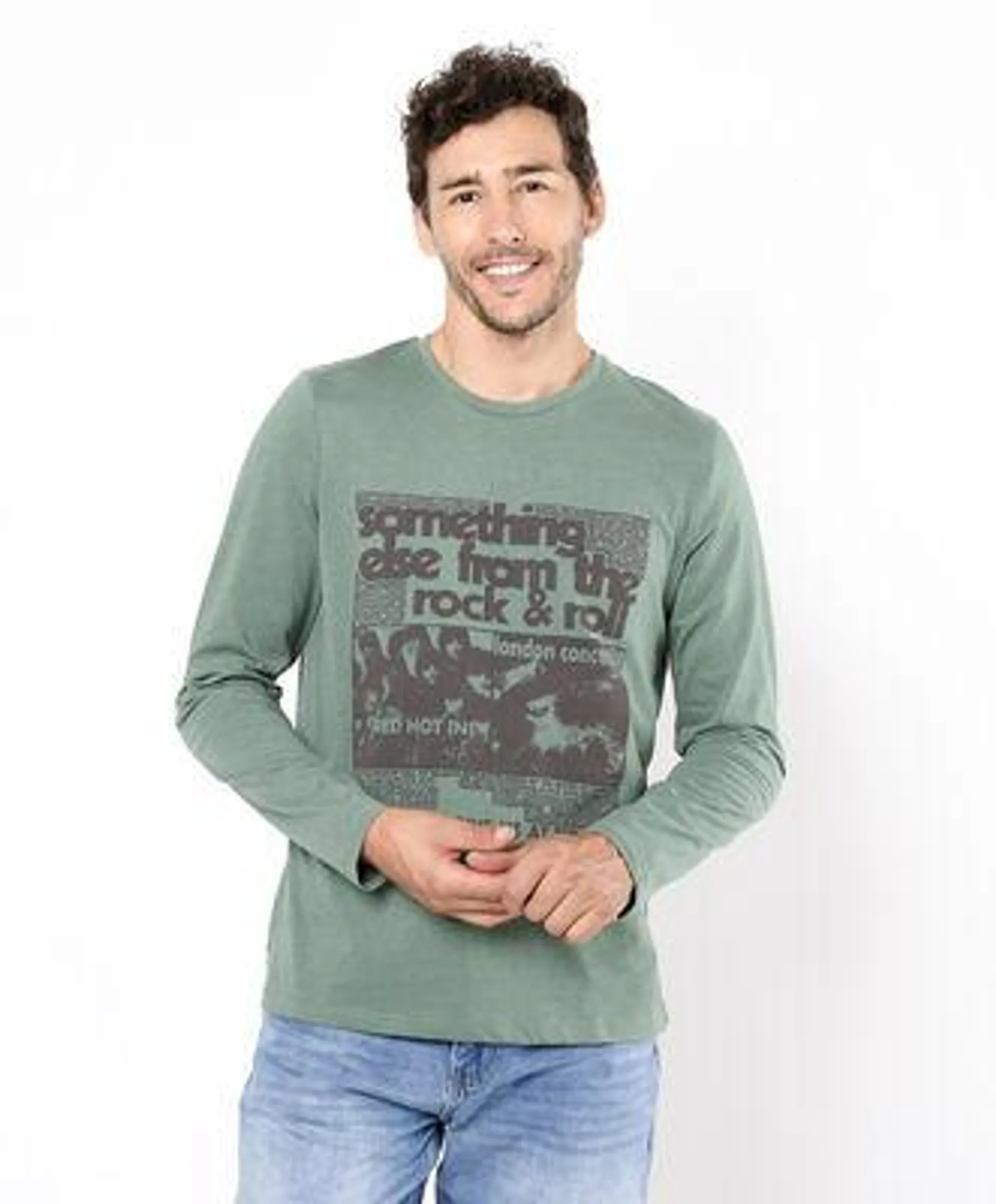 Polera hombre rock verde