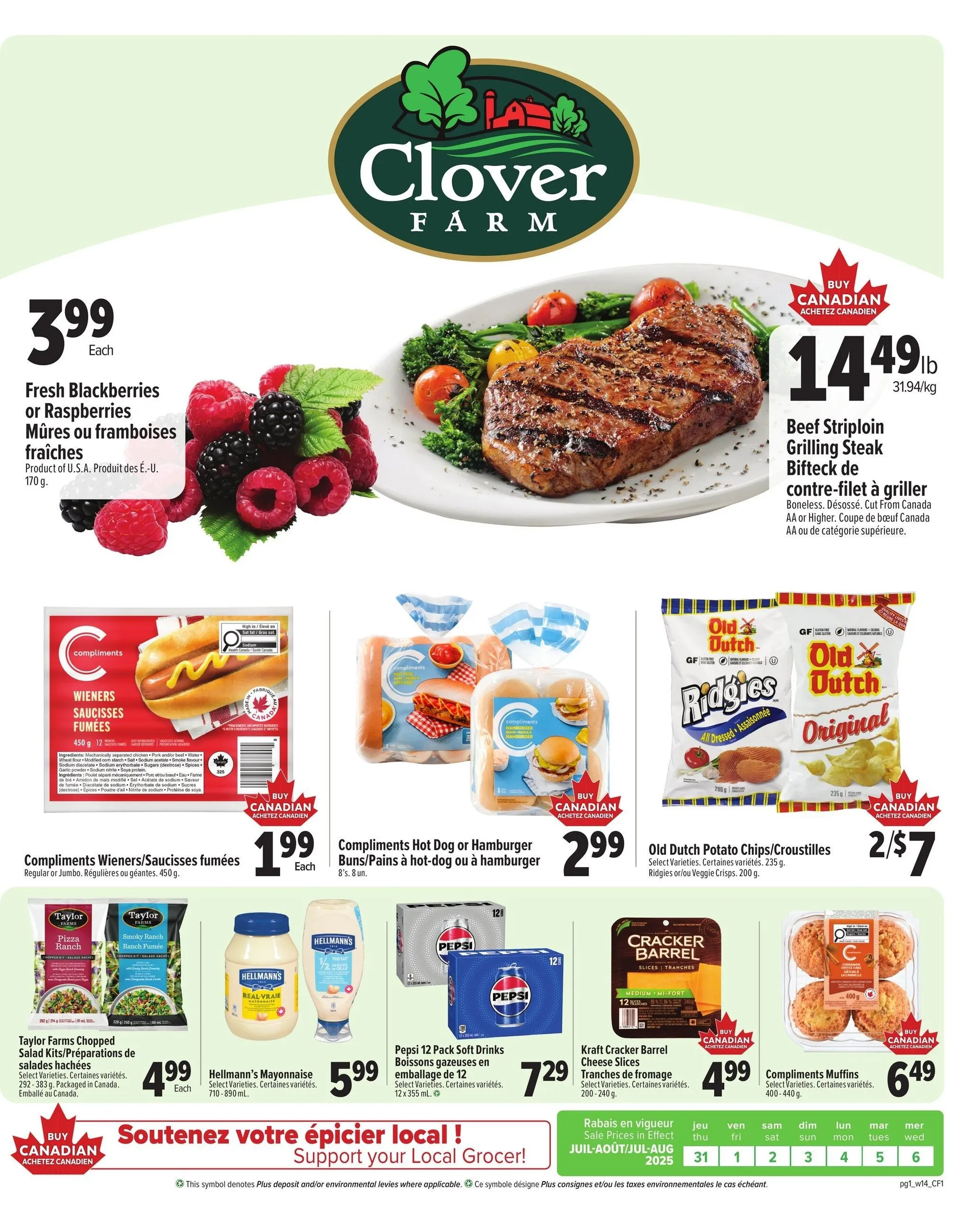Clover Farm Sales from July 31 to August 6 2025 - flyer page 1
