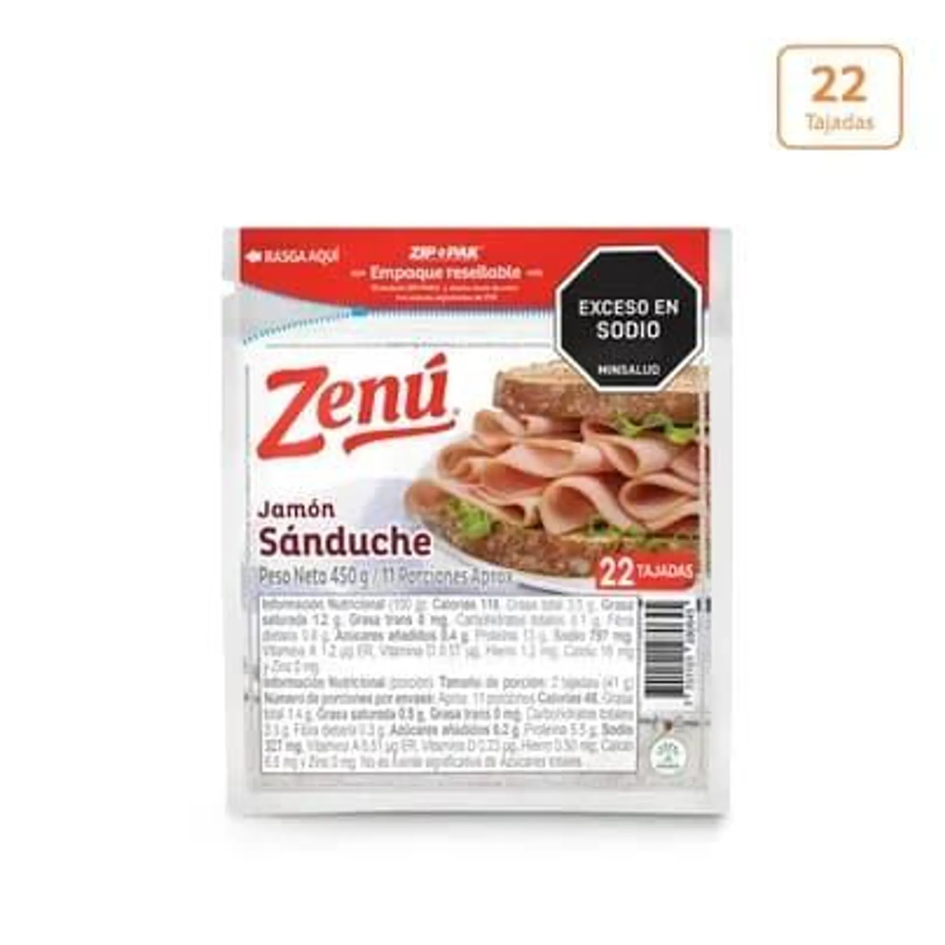 Jamón sánduche Zenú x 450g