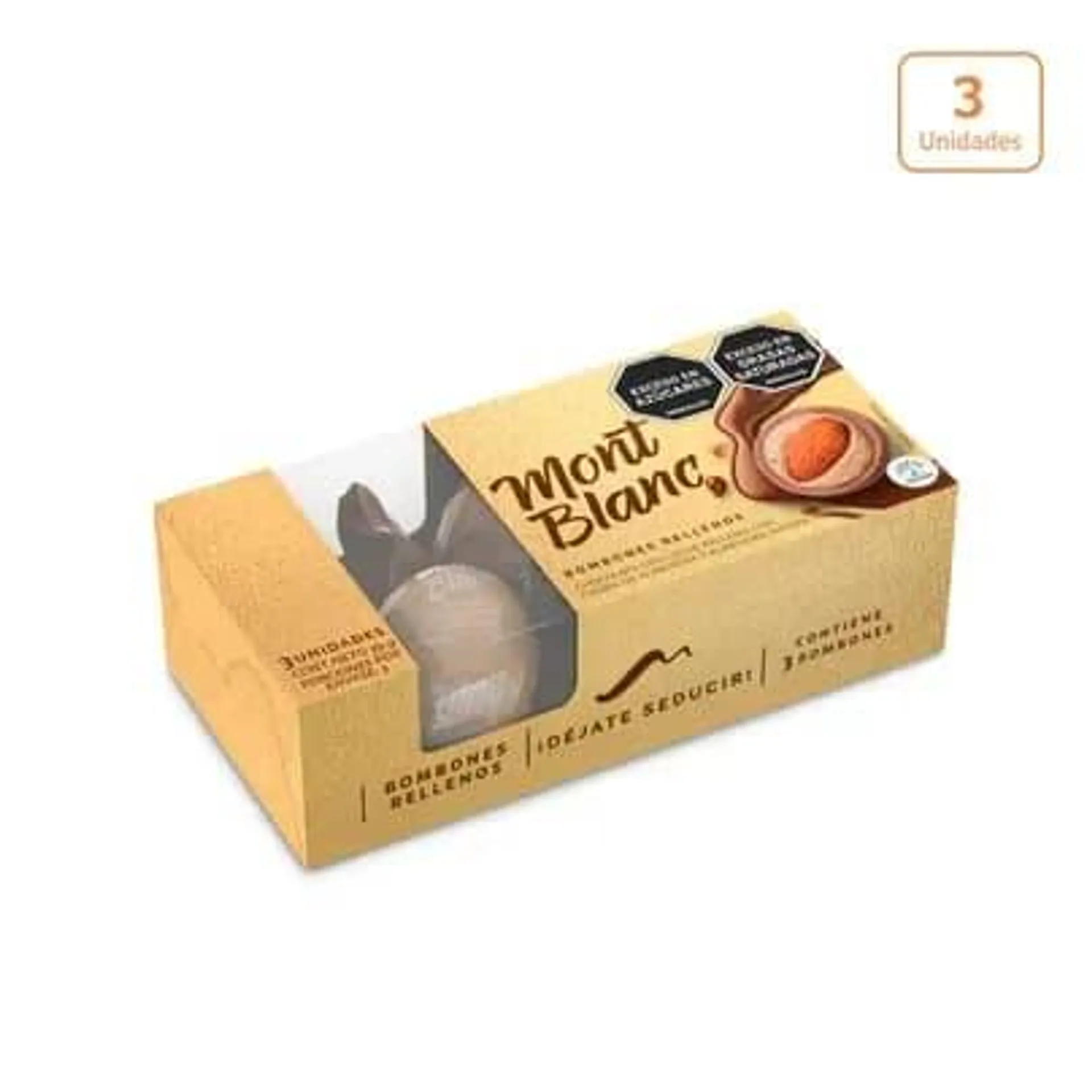 Bombones de chocolate Montblanc almendra estuche x 3 unds