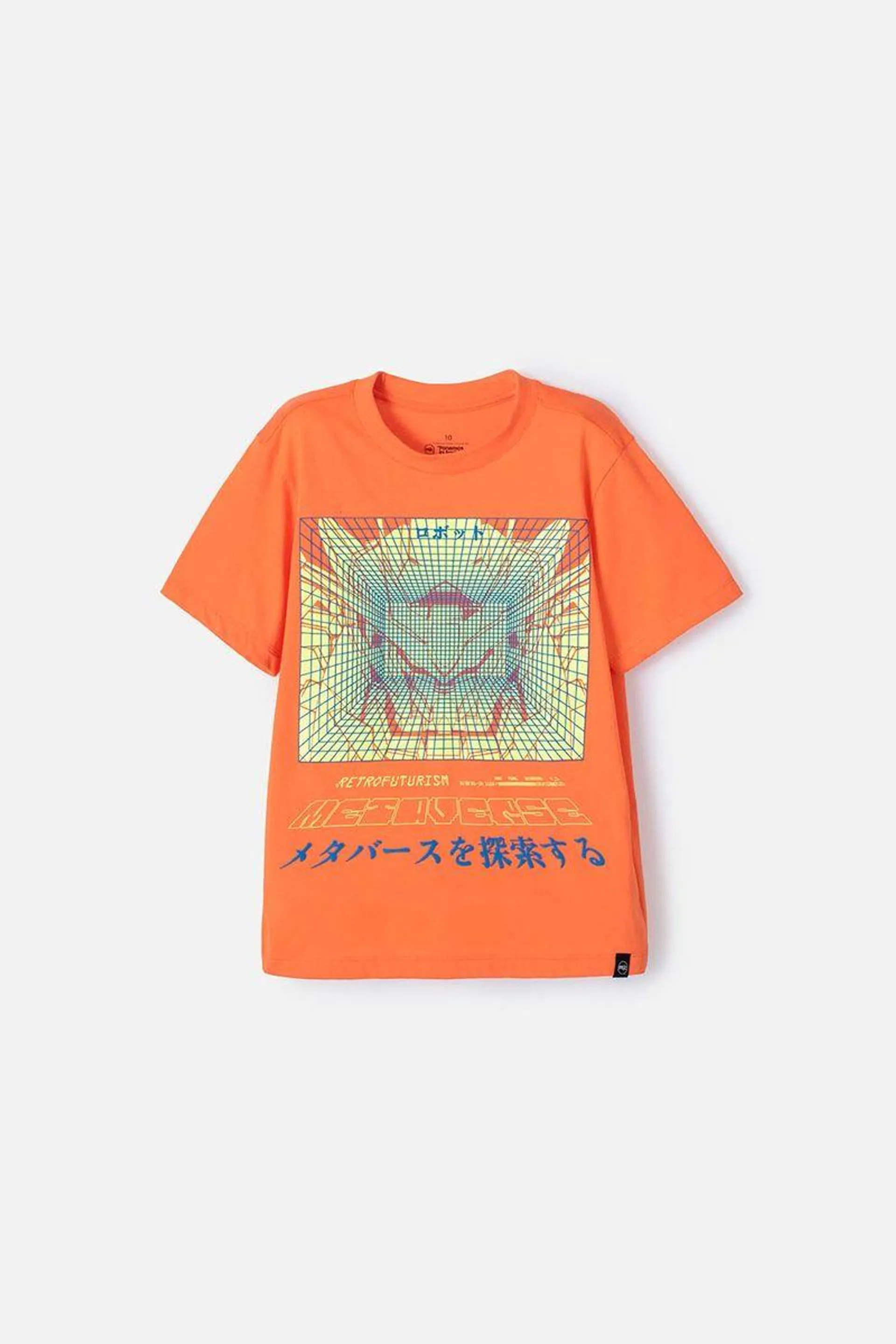 Camiseta Mic naranja manga corta para niño