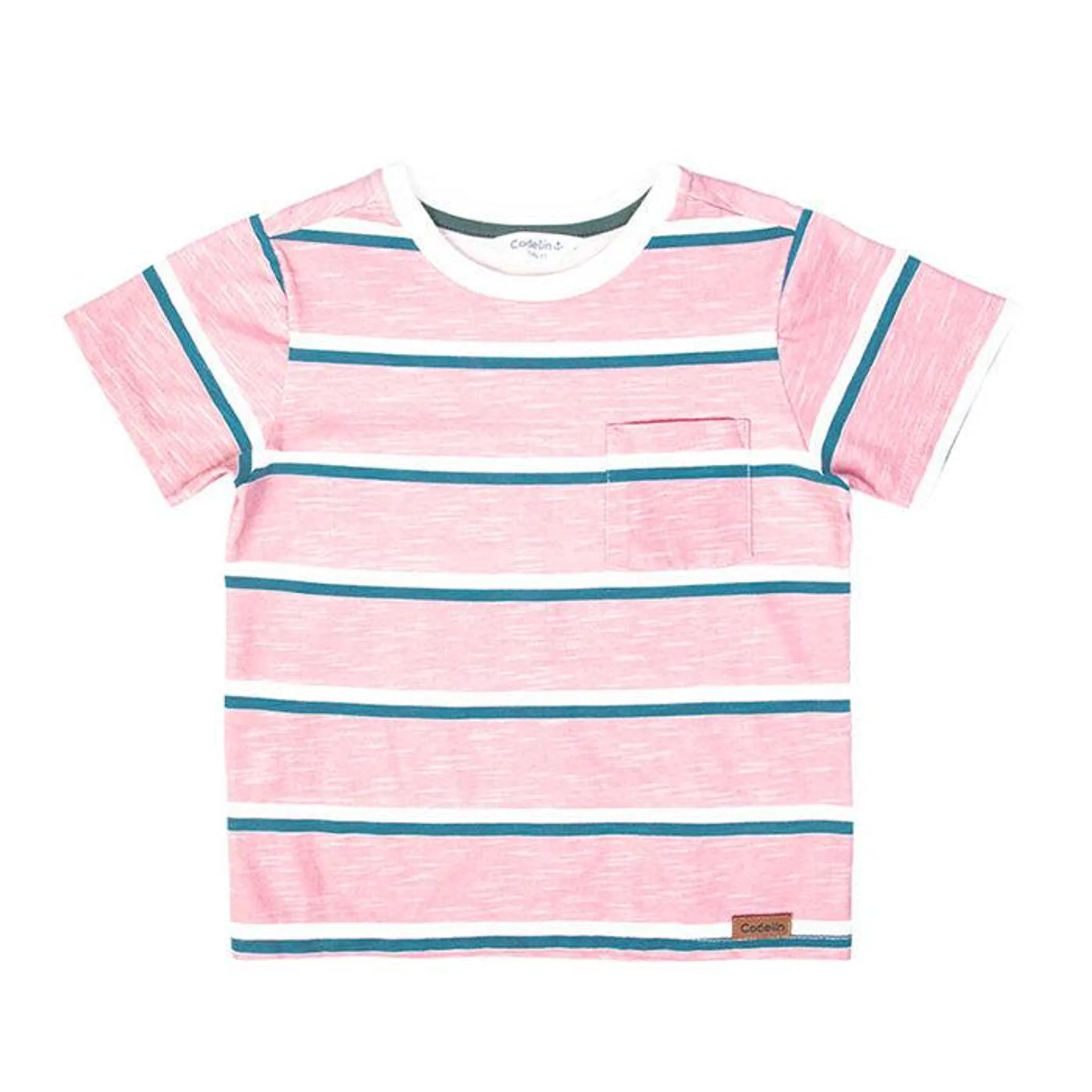 Camiseta de rayas manga corta para bebé niño