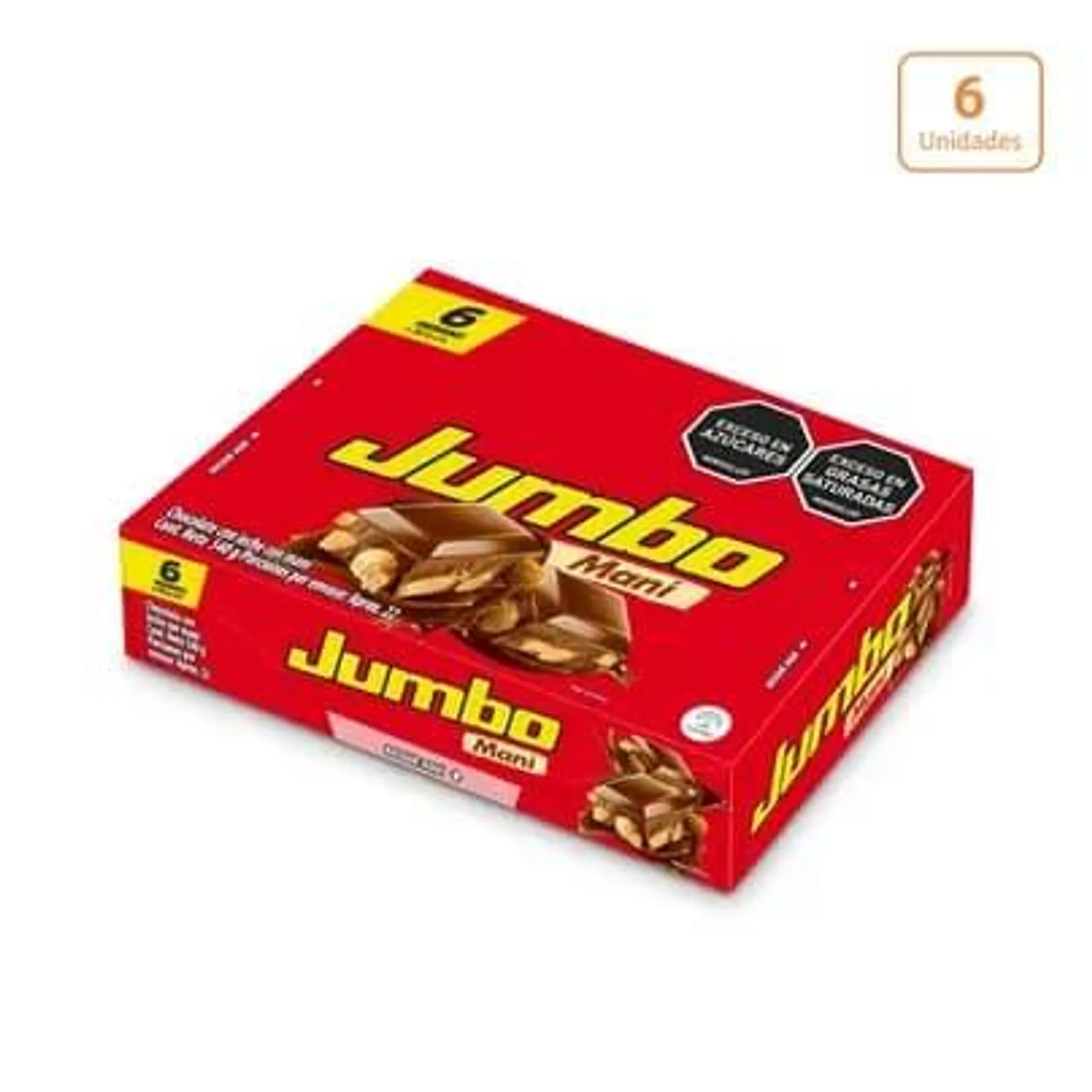 Chocolatina Jumbo Maní x 6 unds x 90gr c/u