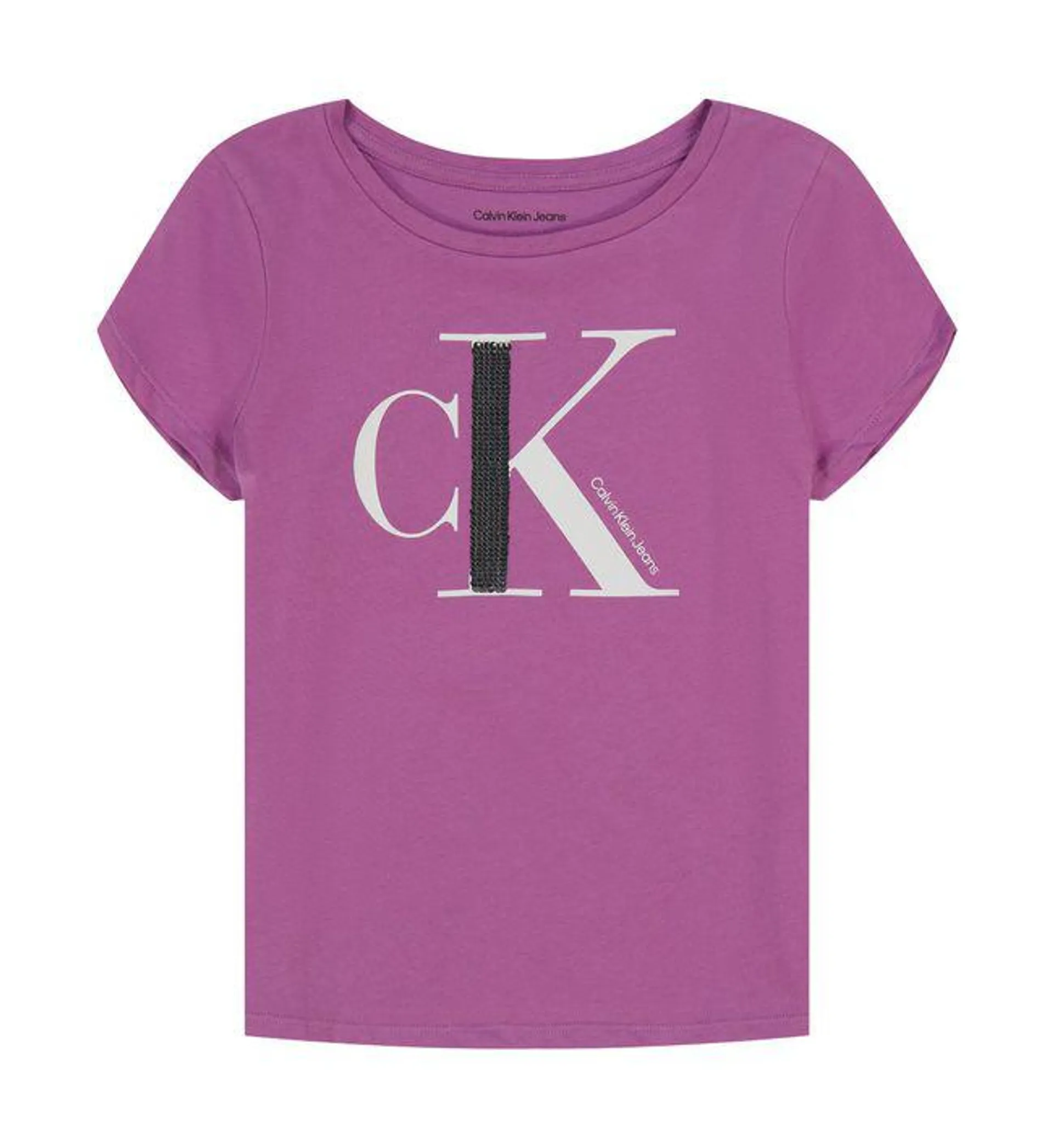 Camiseta Con Cuello Redondo Morado Para Niña