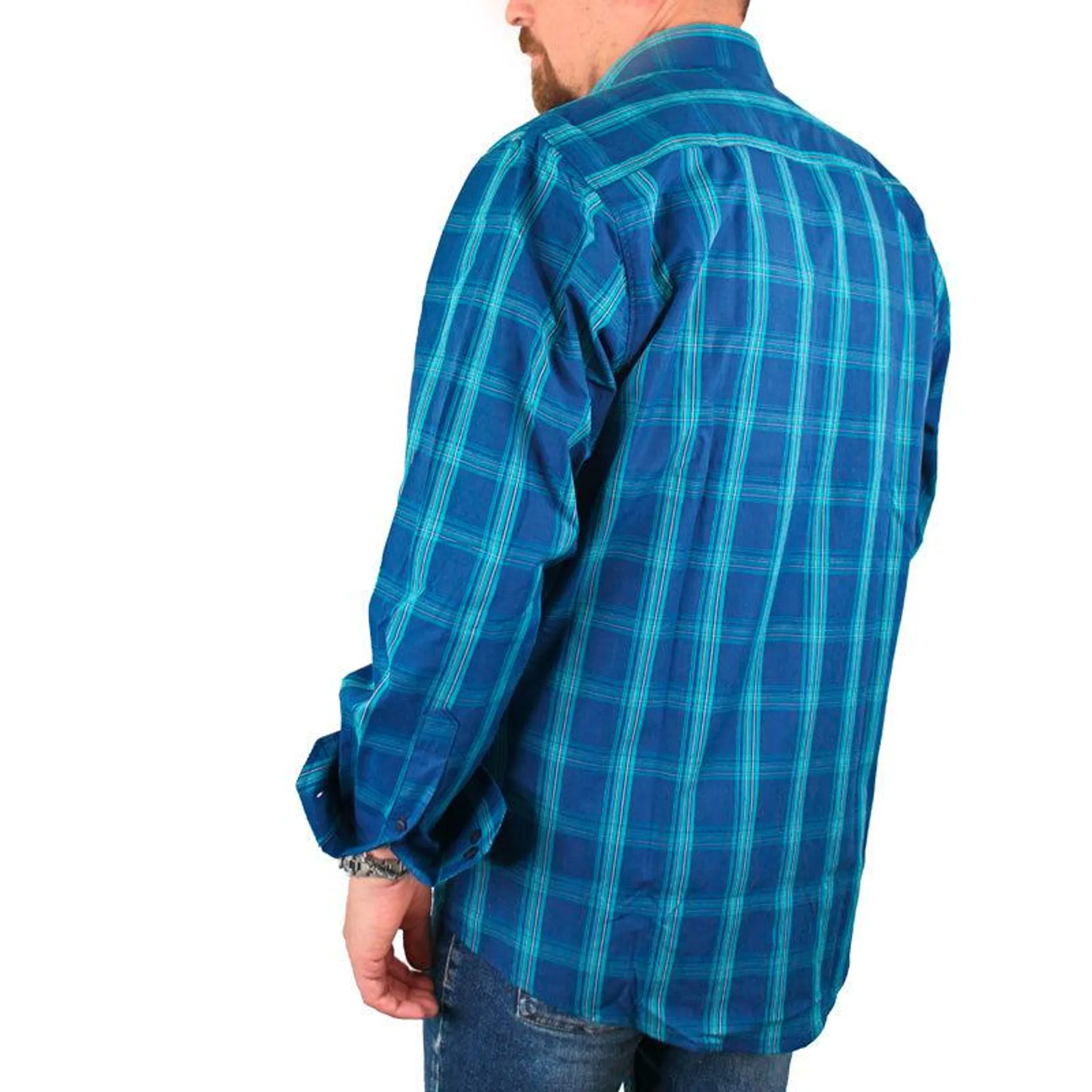 Camisa A Cuadros Hombre Lec Lee Azul Petroleo