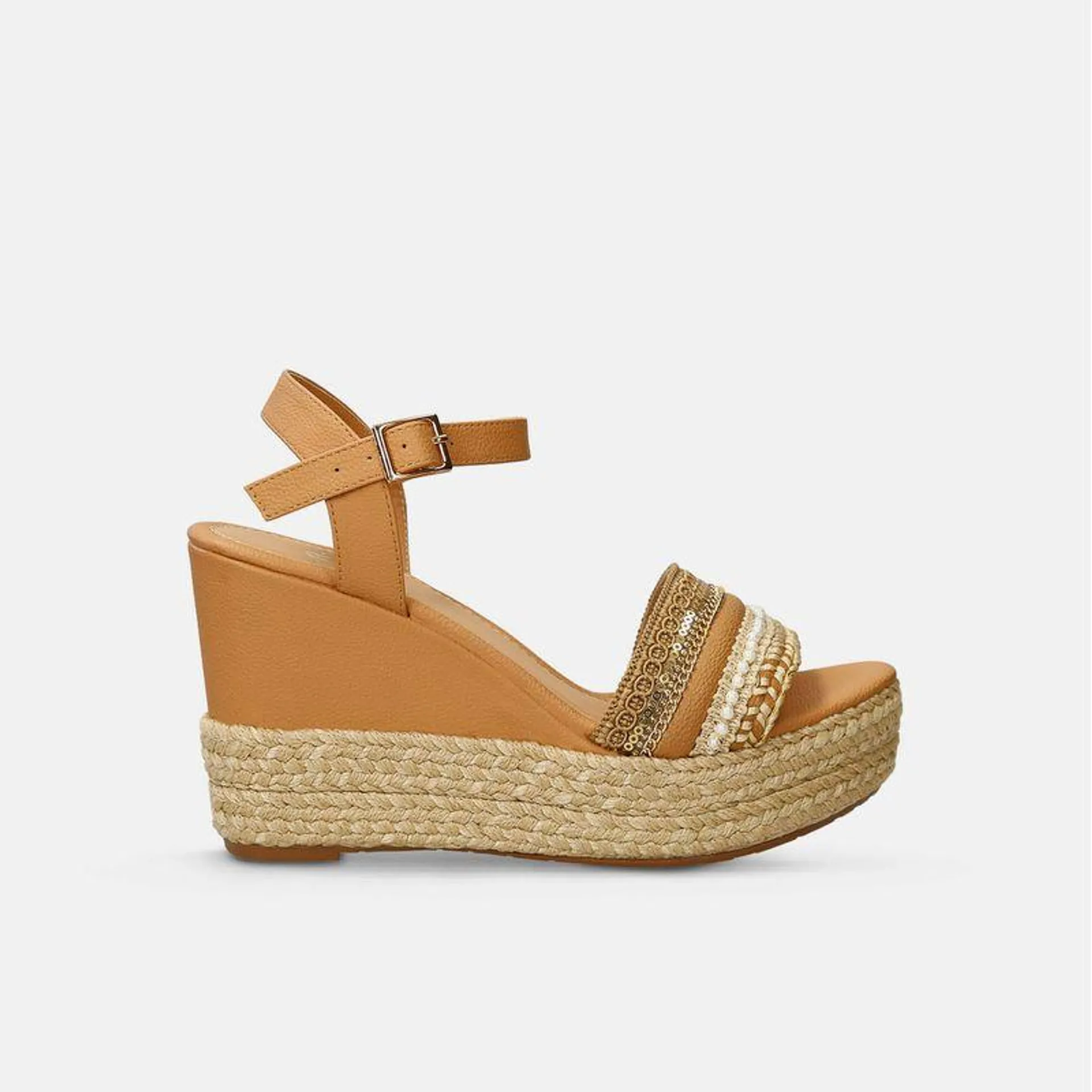 Sandalias Camel Bata Juxia Mujer