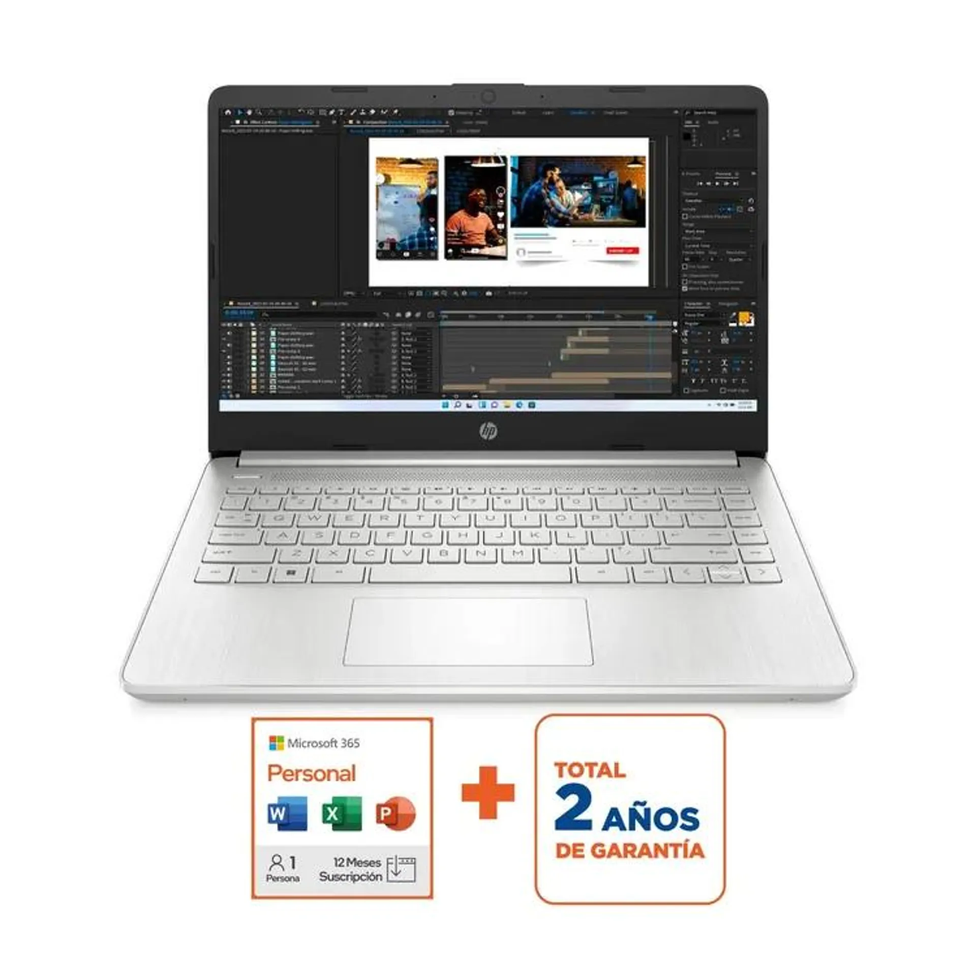 Computador Portátil HP 14" Pulgadas Dq5034la Intel Core i5 - RAM 12GB - Disco SSD 512GB - Plata