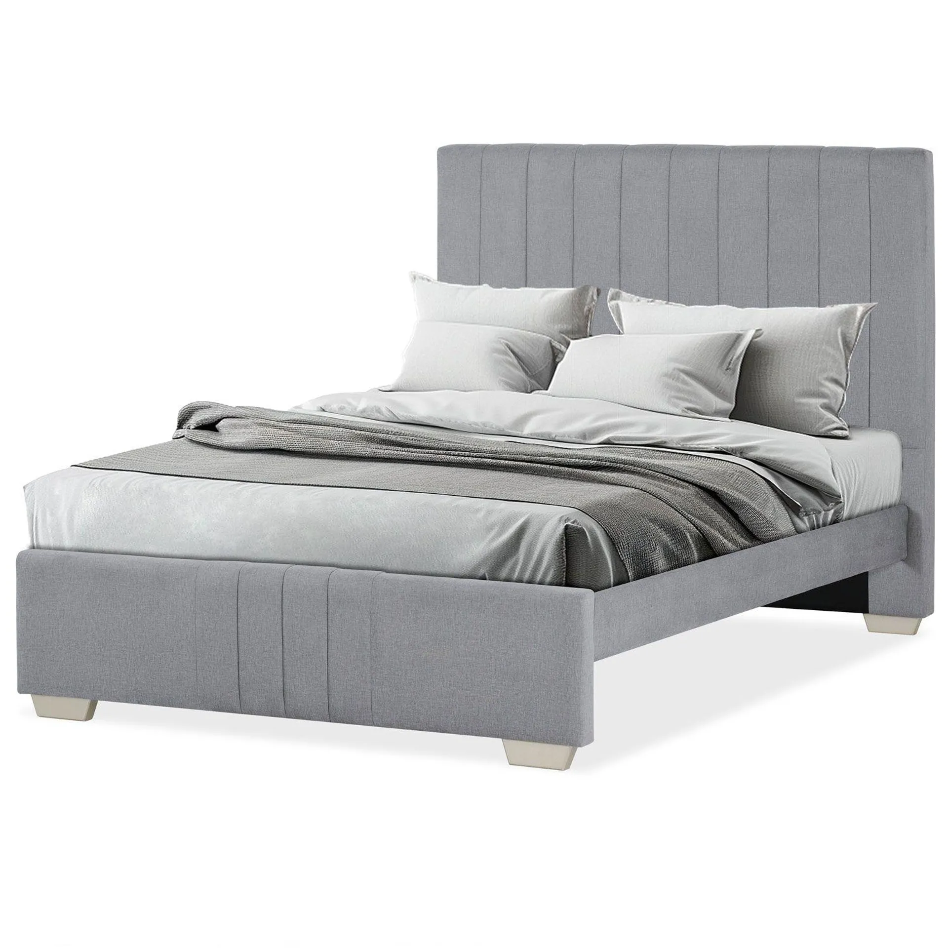 Cama Doble Megan Velvet Gris, Champaña