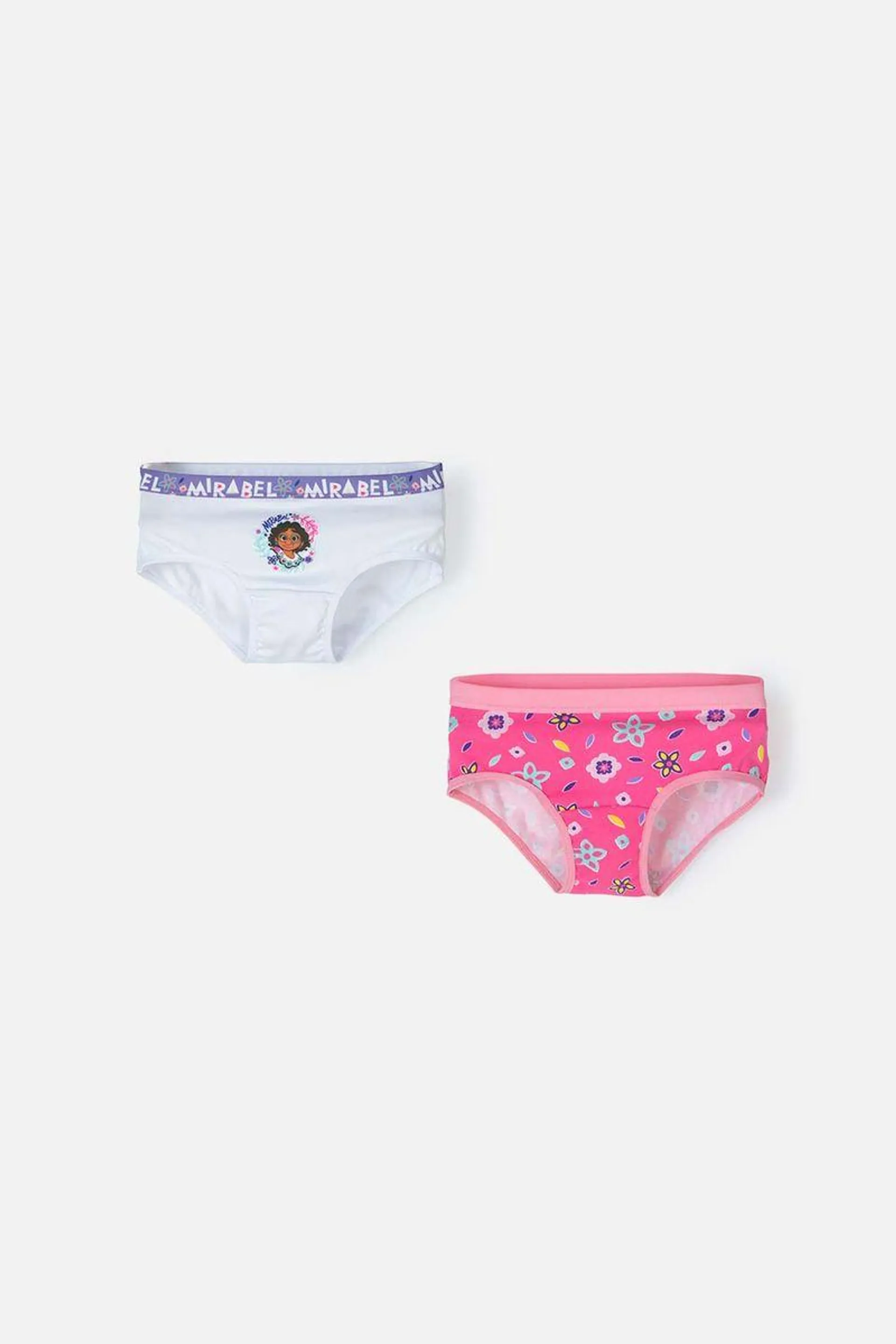 Pack x2 panties para niña, blanca/fucsia de Encanto Disney