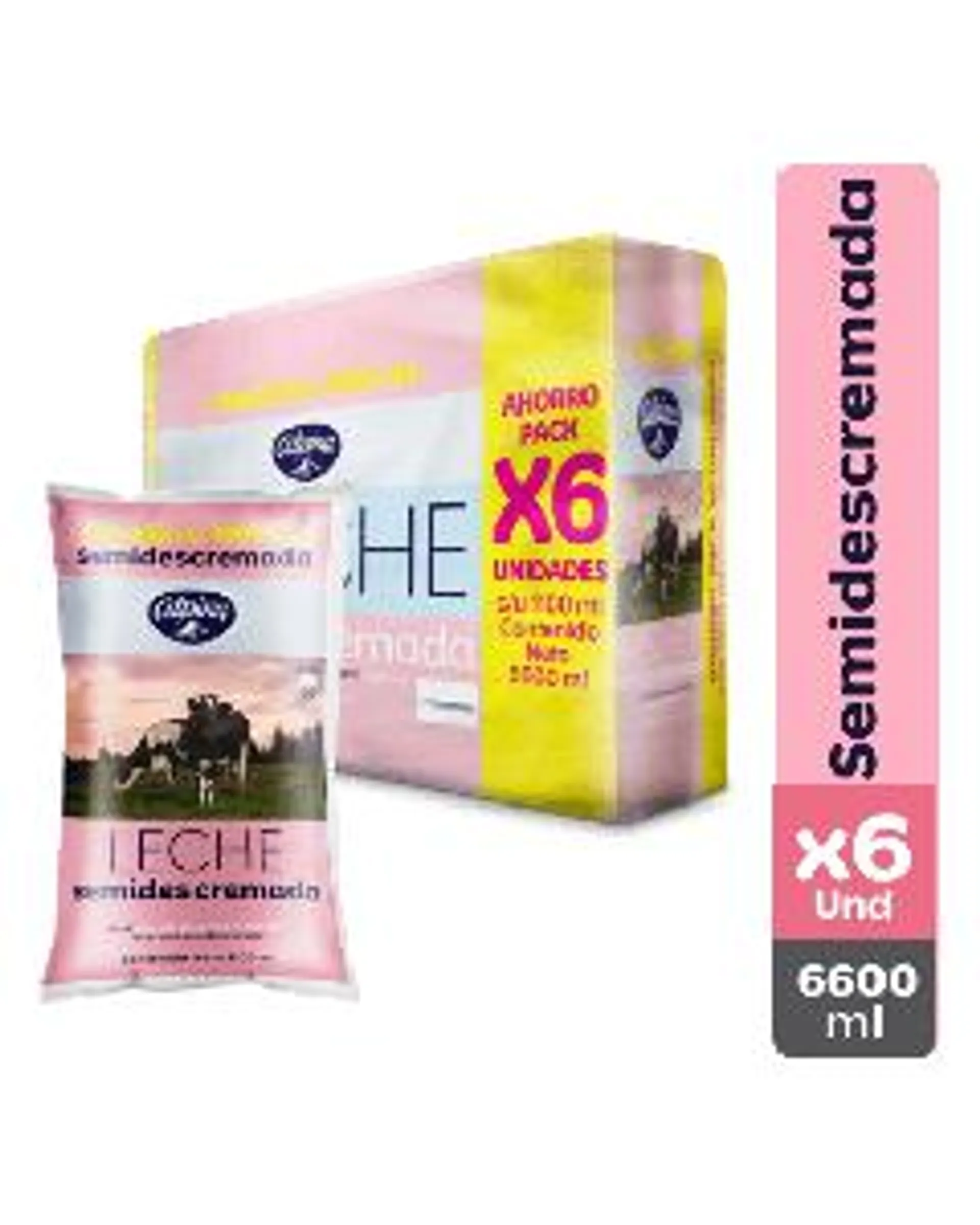 Leche Semidescremada Alpina x6 Und Bolsa 1100 ml