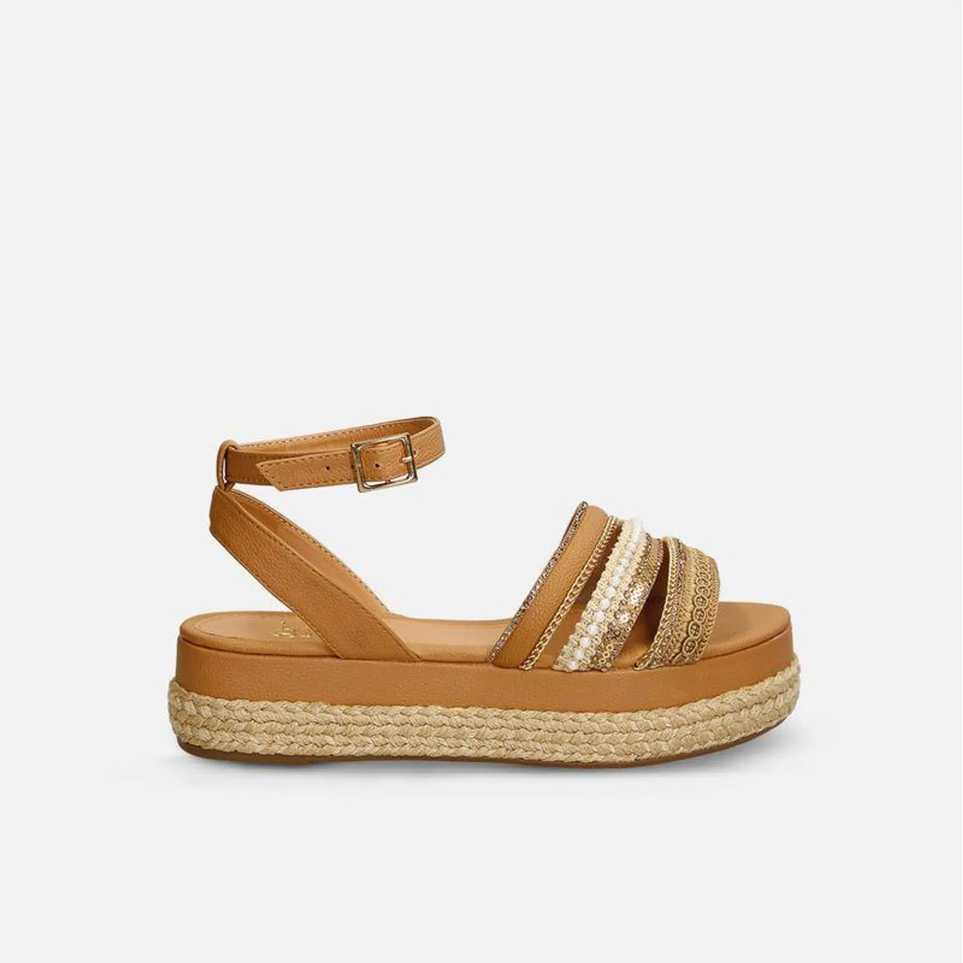 Sandalias Camel Bata Jorami Mujer