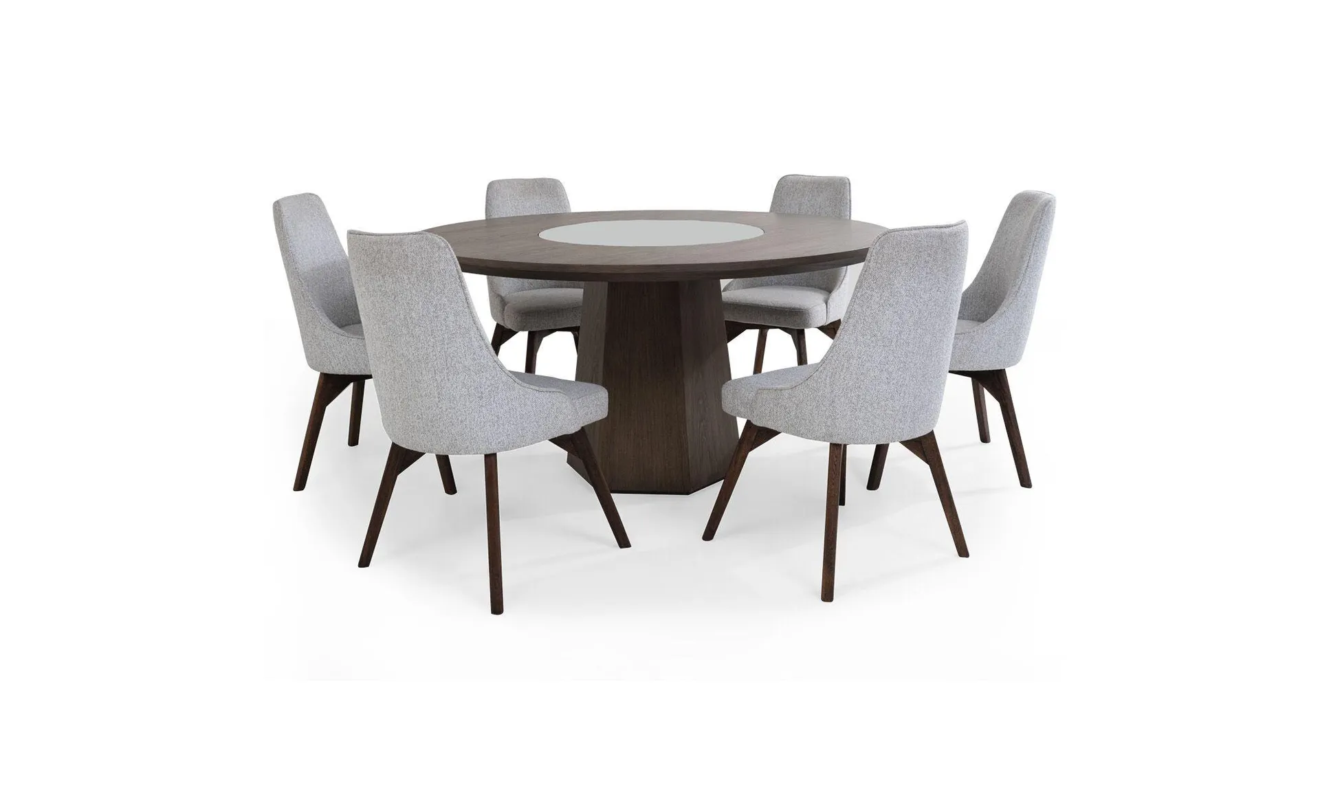 Mesa De Comedor Milano Plato Giratorio+ 6 Sillas Vela