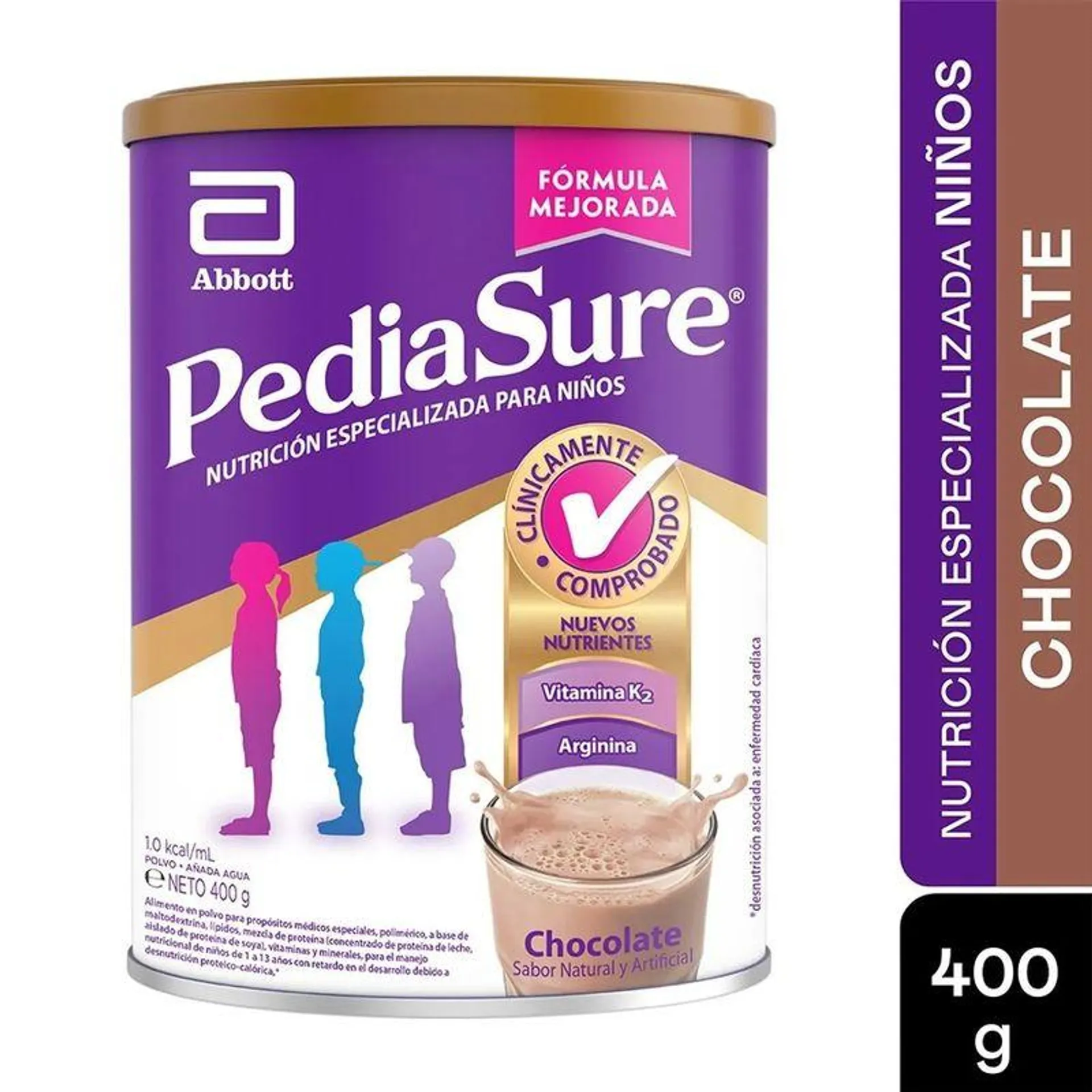 Pediasure Polvo Chocolate Tarro X 400 Gr