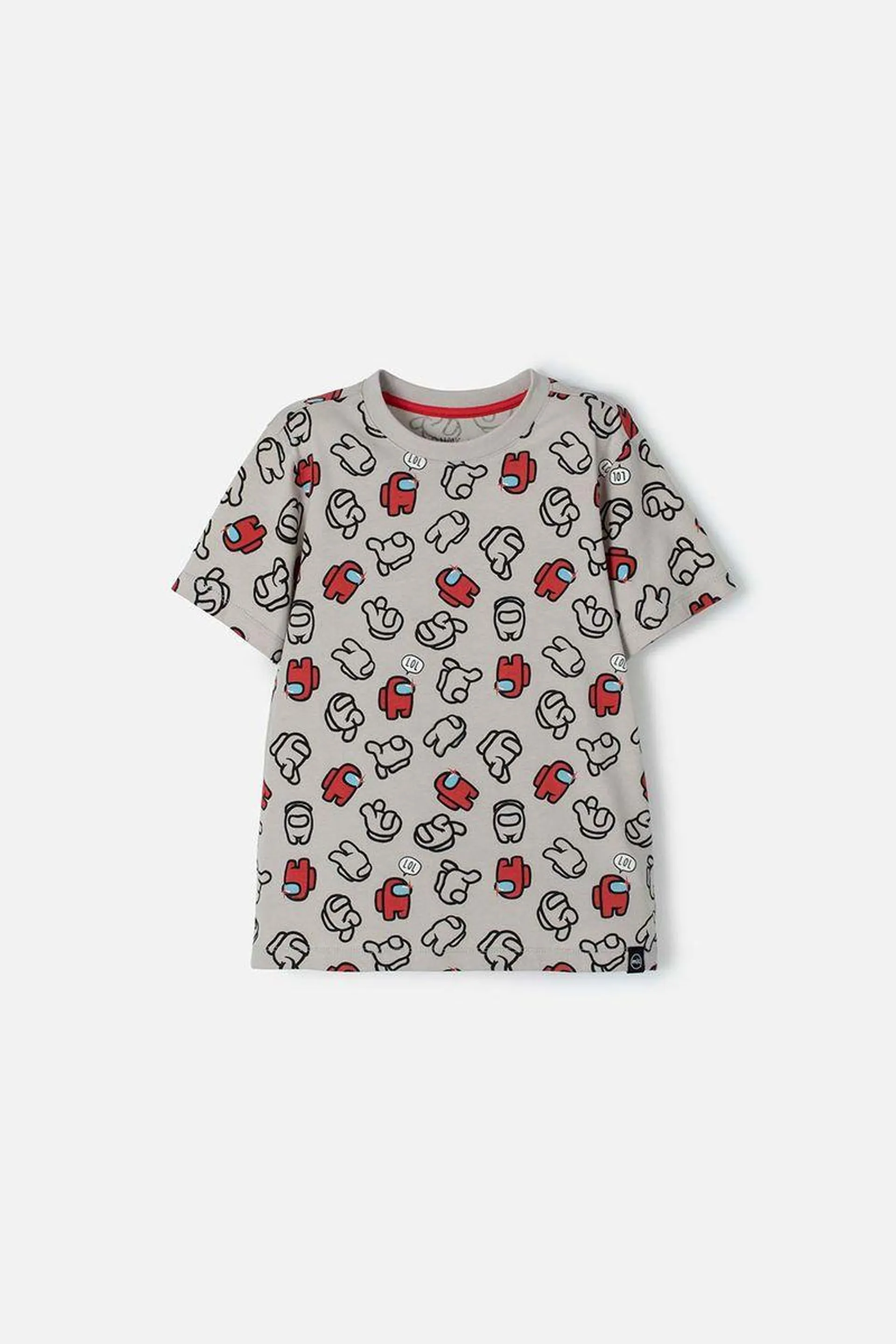 Camiseta de Among Us manga corta gris para niño