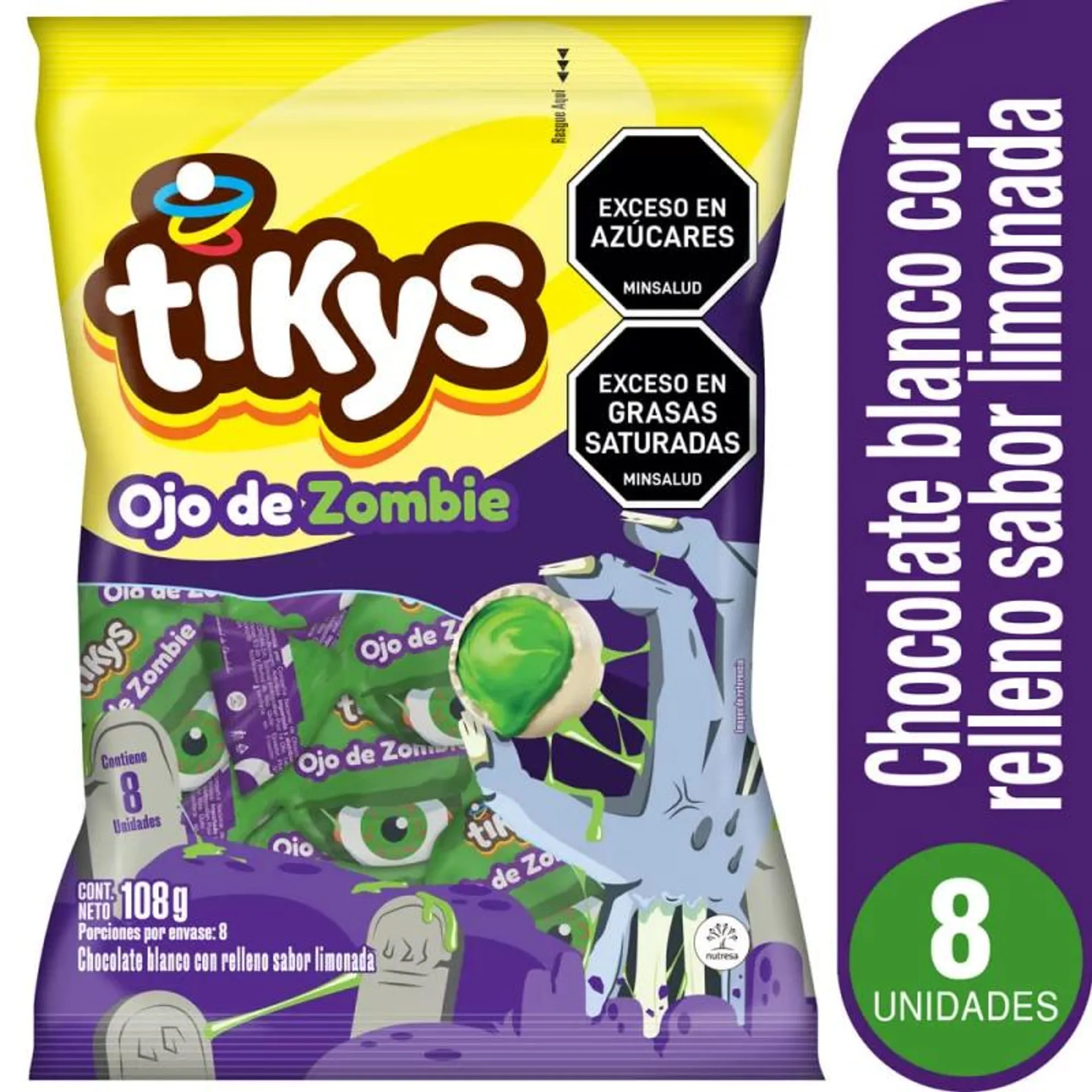 Chocolate Tikys Ojo De Zombie x 108 g