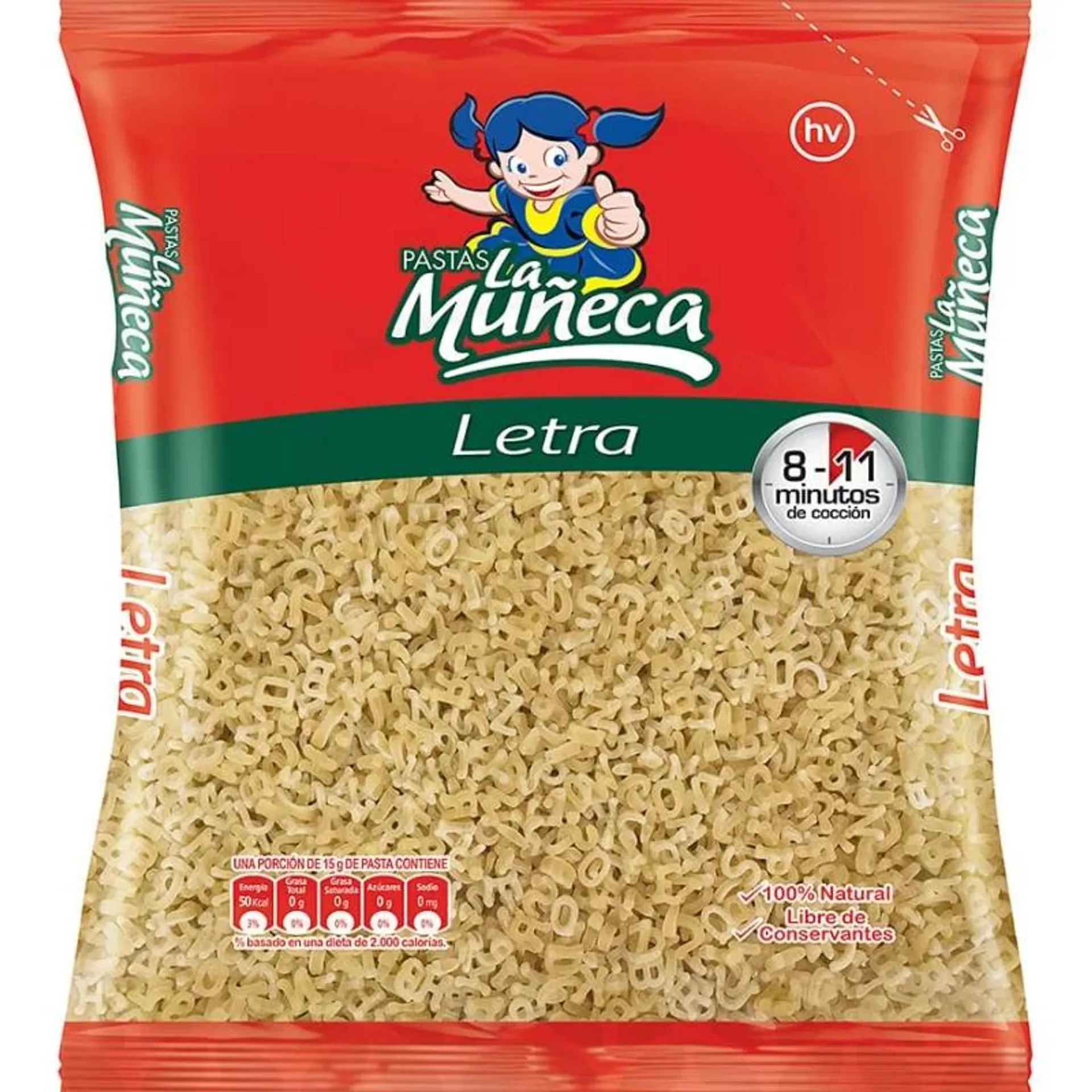 Pasta La Muñeca Letras 250 g