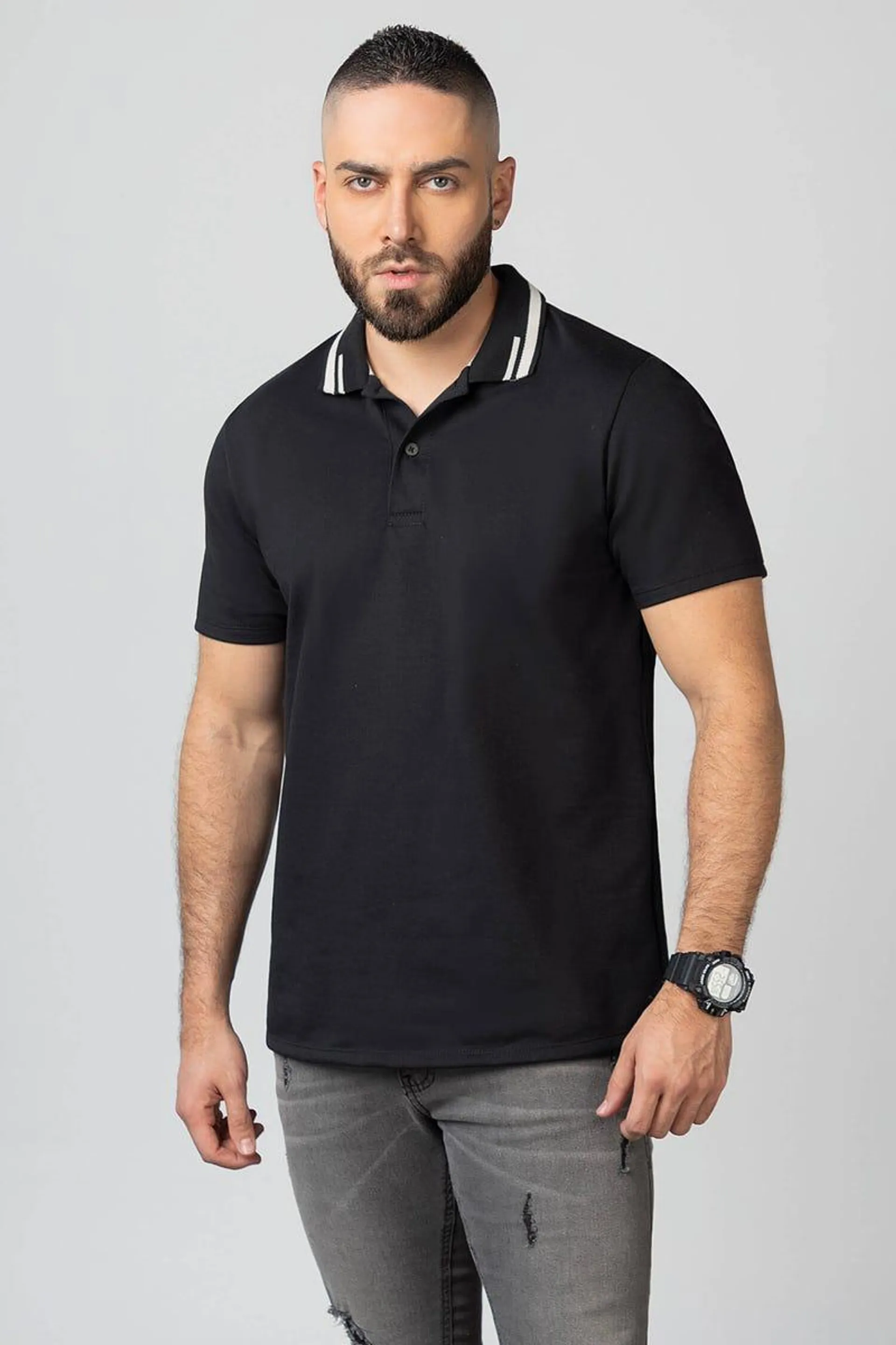 POLO MANGA CORTA Negro