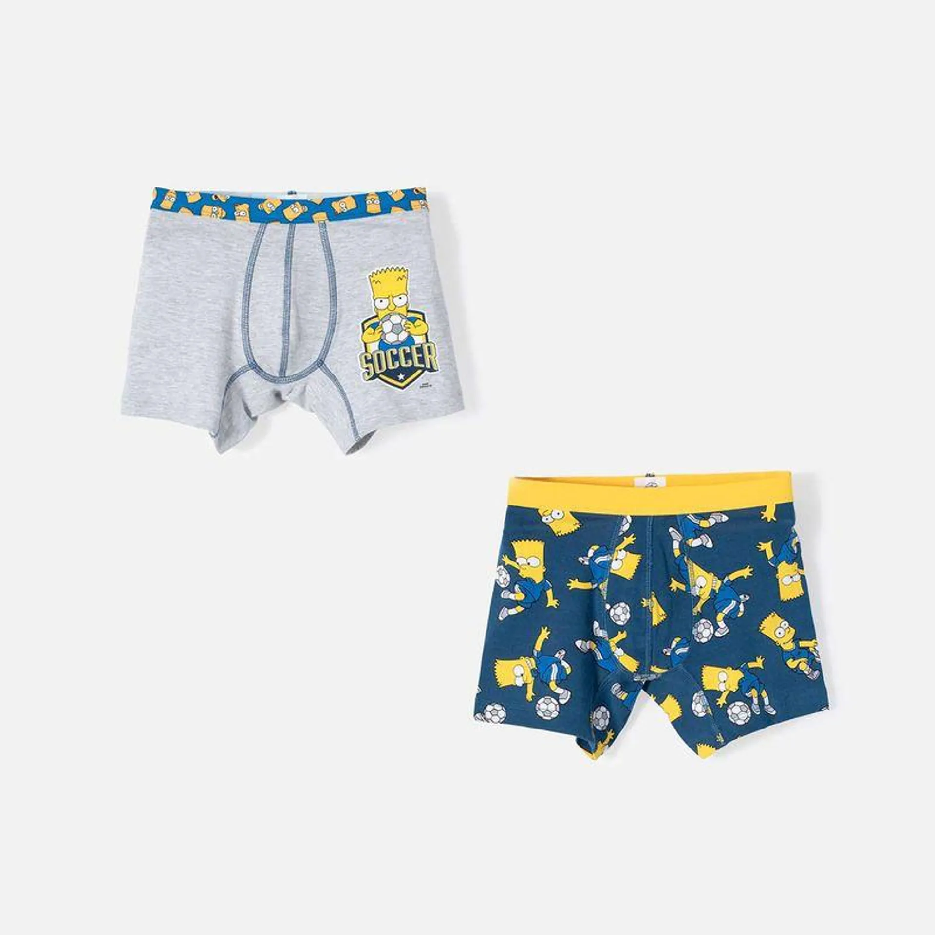 Pack x2 boxer de Los Simpson gris y azul para niño