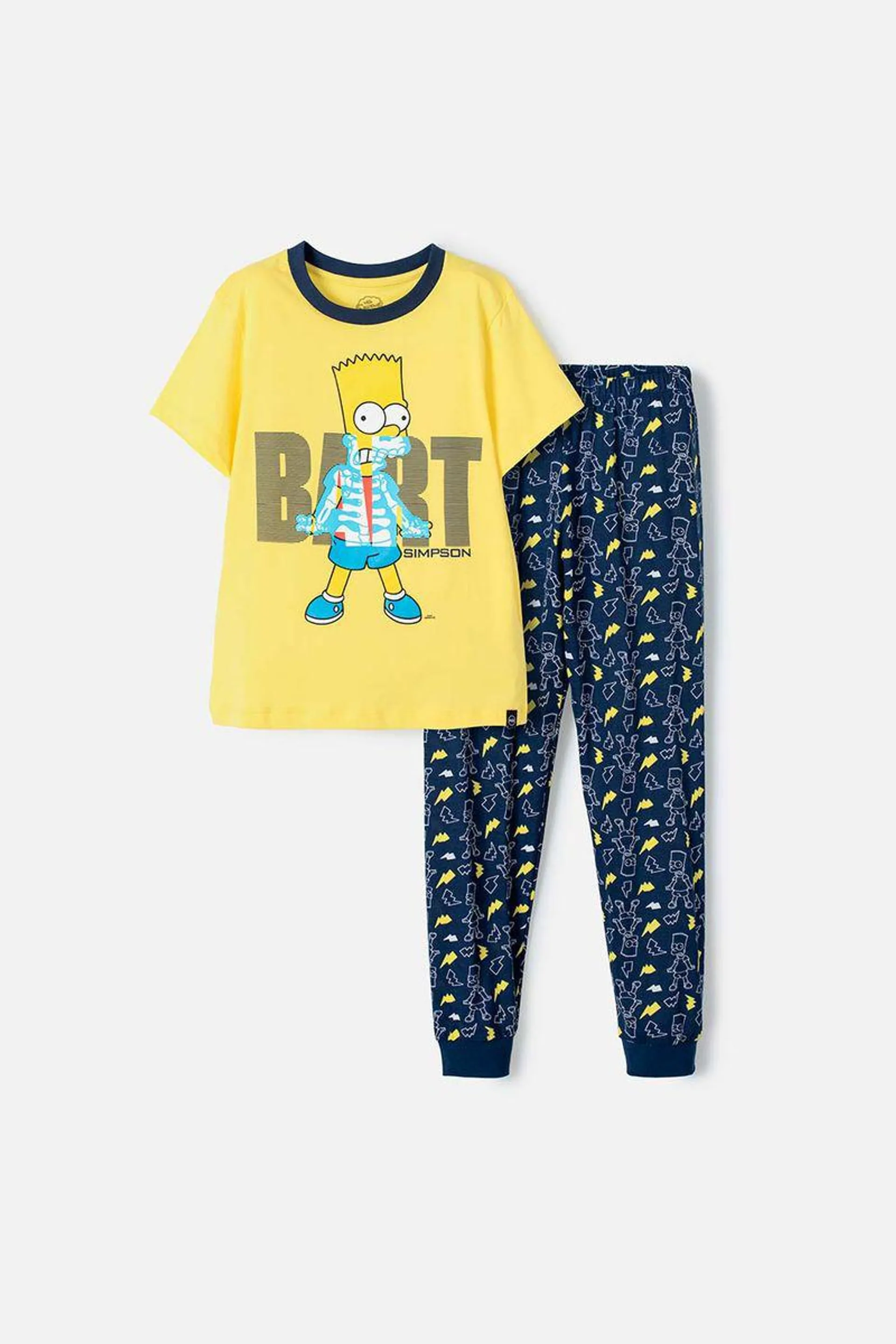 Pijama de Los Simpsons, manga corta amarillo/azul para Niño