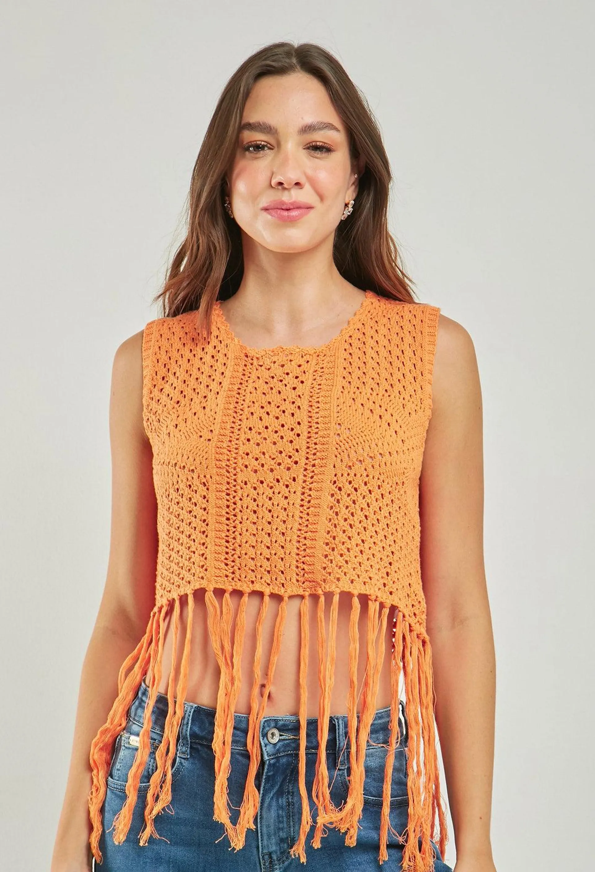 Crop Top Tejido Crochet Mujer - SALE