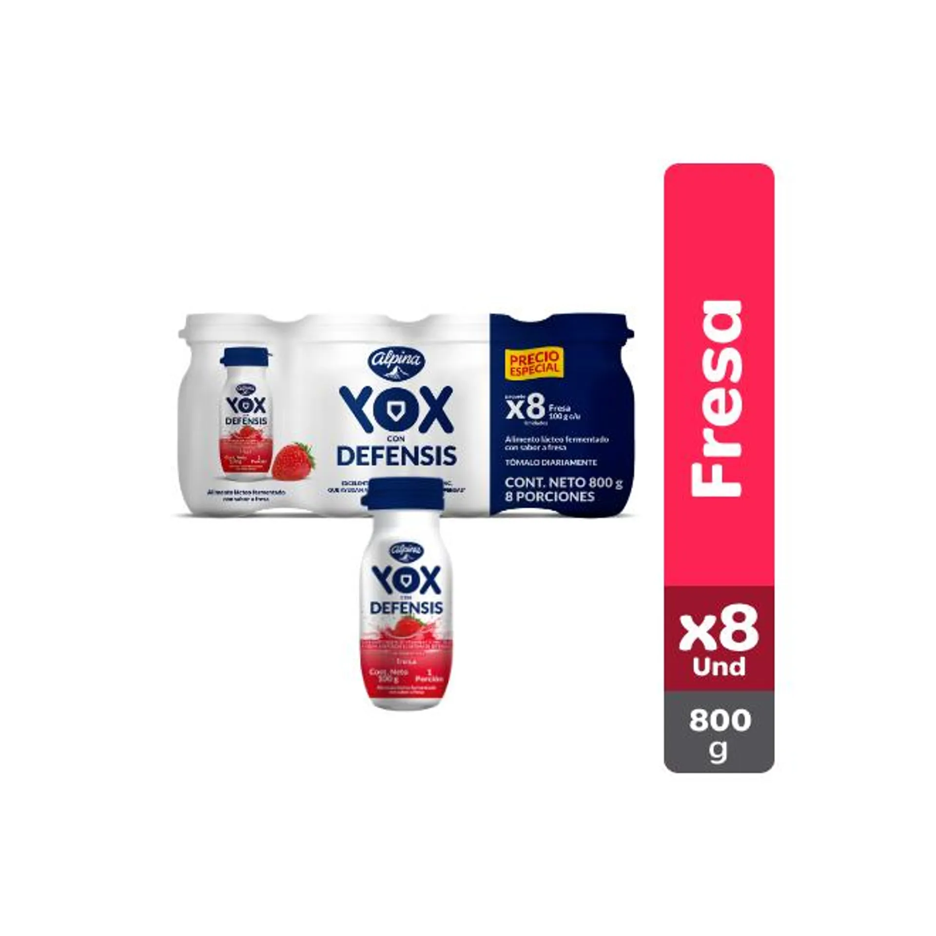 Yox Fresa x8 Und Botella 100 g