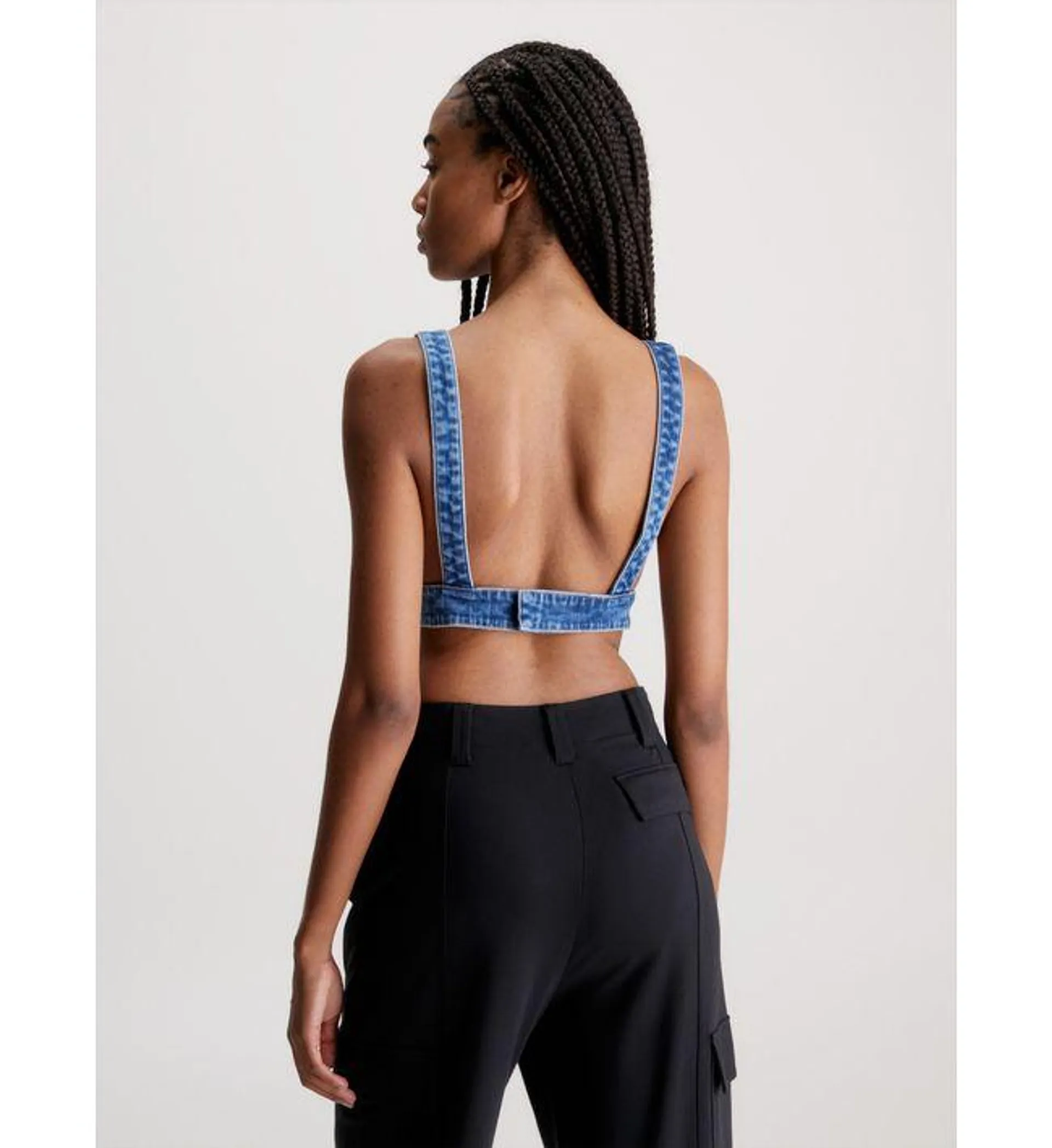 Top azul bralette denim