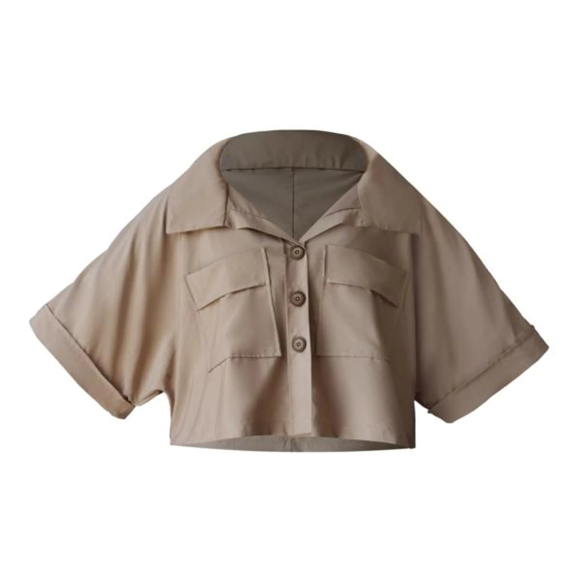 Camisa Crop Coco Camel