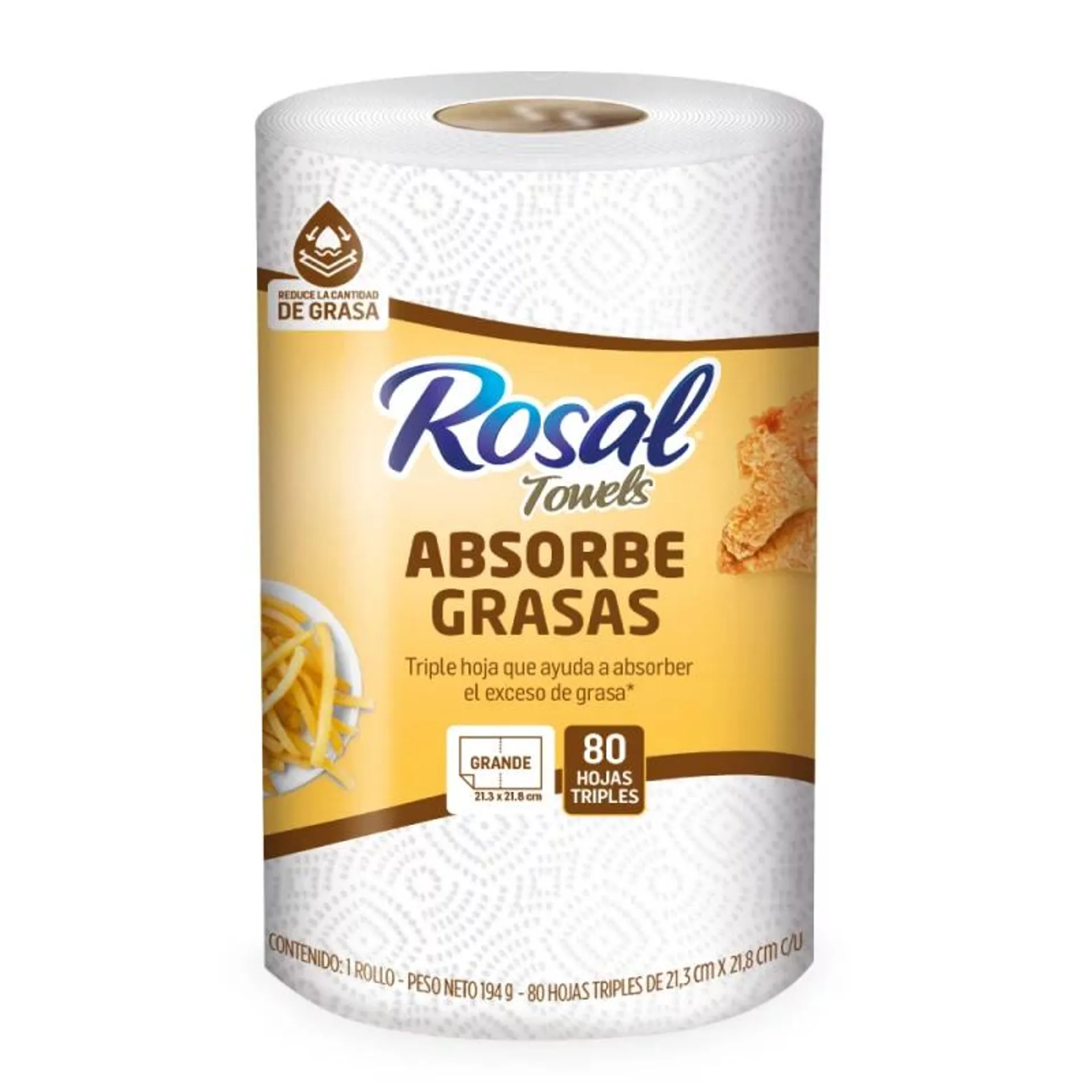 Toalla Rosal Absorbe Grasas x 80 Hojas