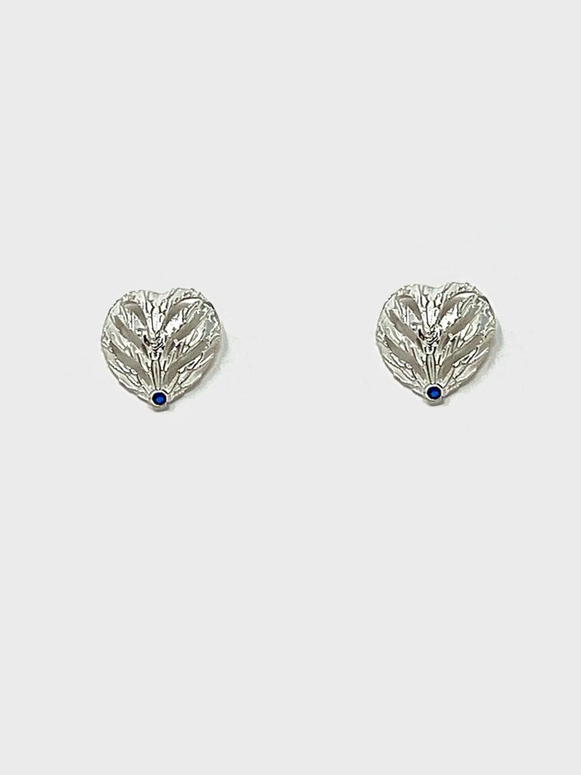 Aretes corazon topo plata