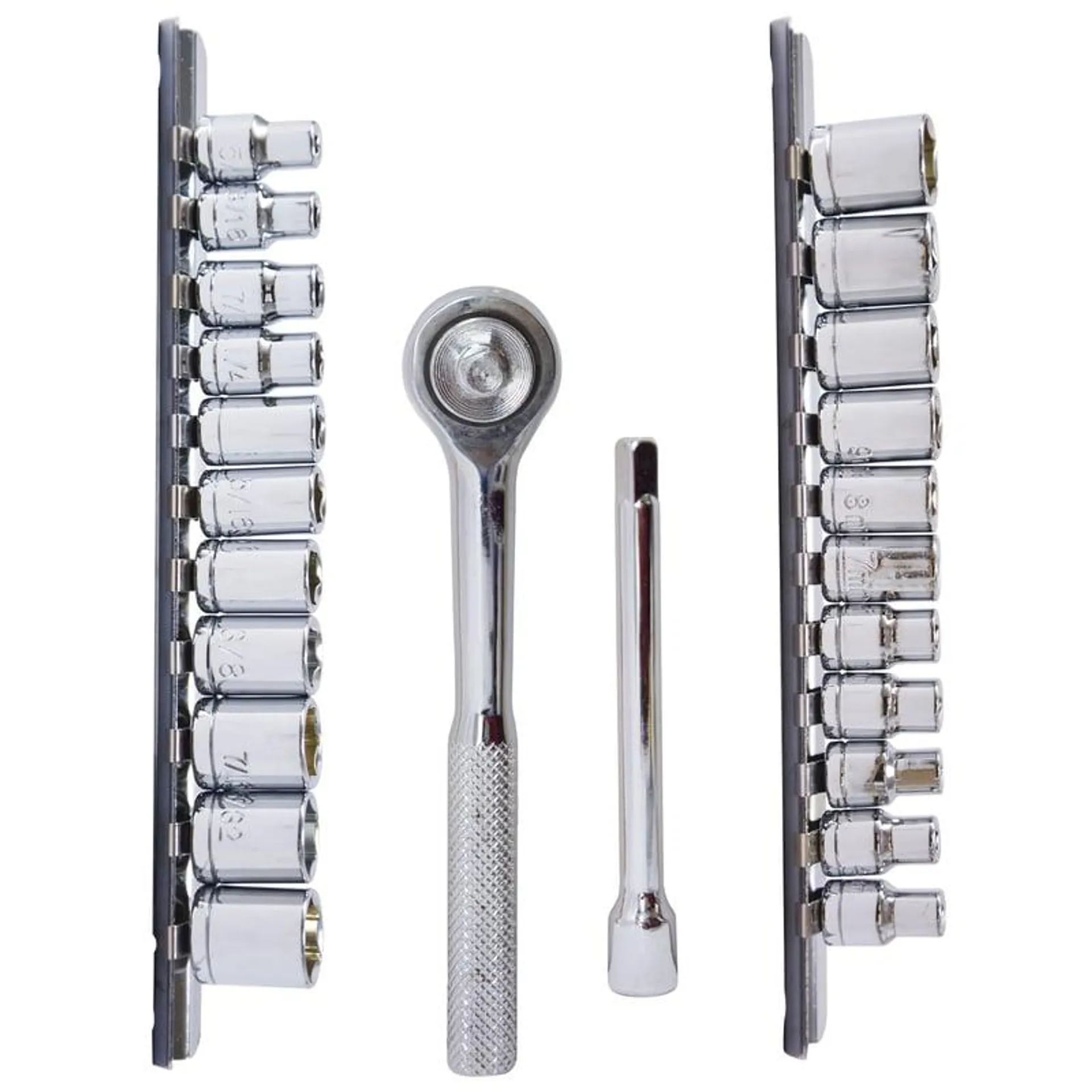 Juego Ratchet Copas Extensión 26 Piezas 5/32" a 1/2" 4-12 mm Discover