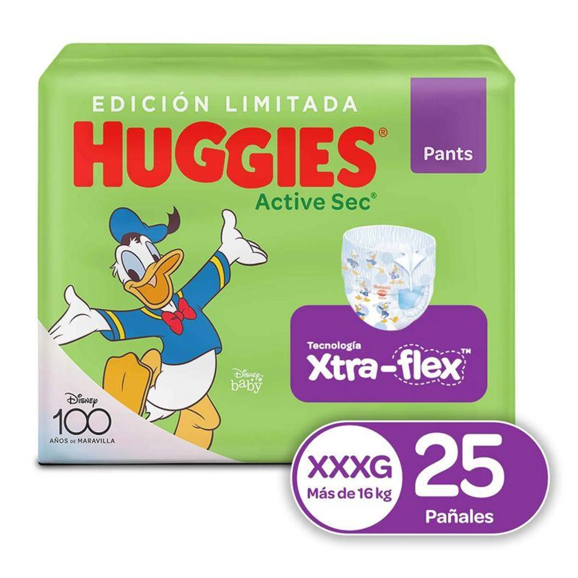 Panal Huggies Active Sec Pants Talla Xxxg X 25 Und