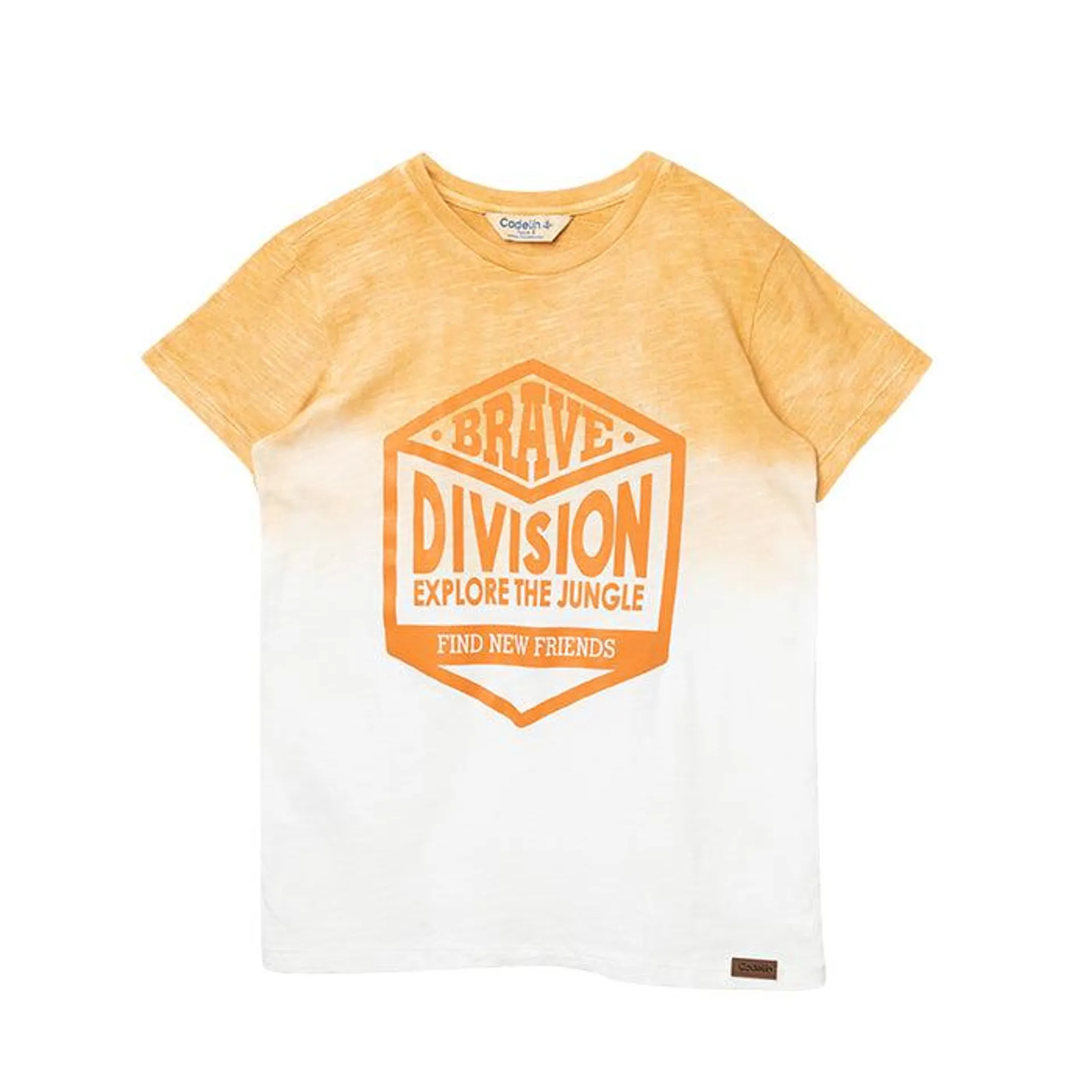 Camiseta naranja manga corta para niño