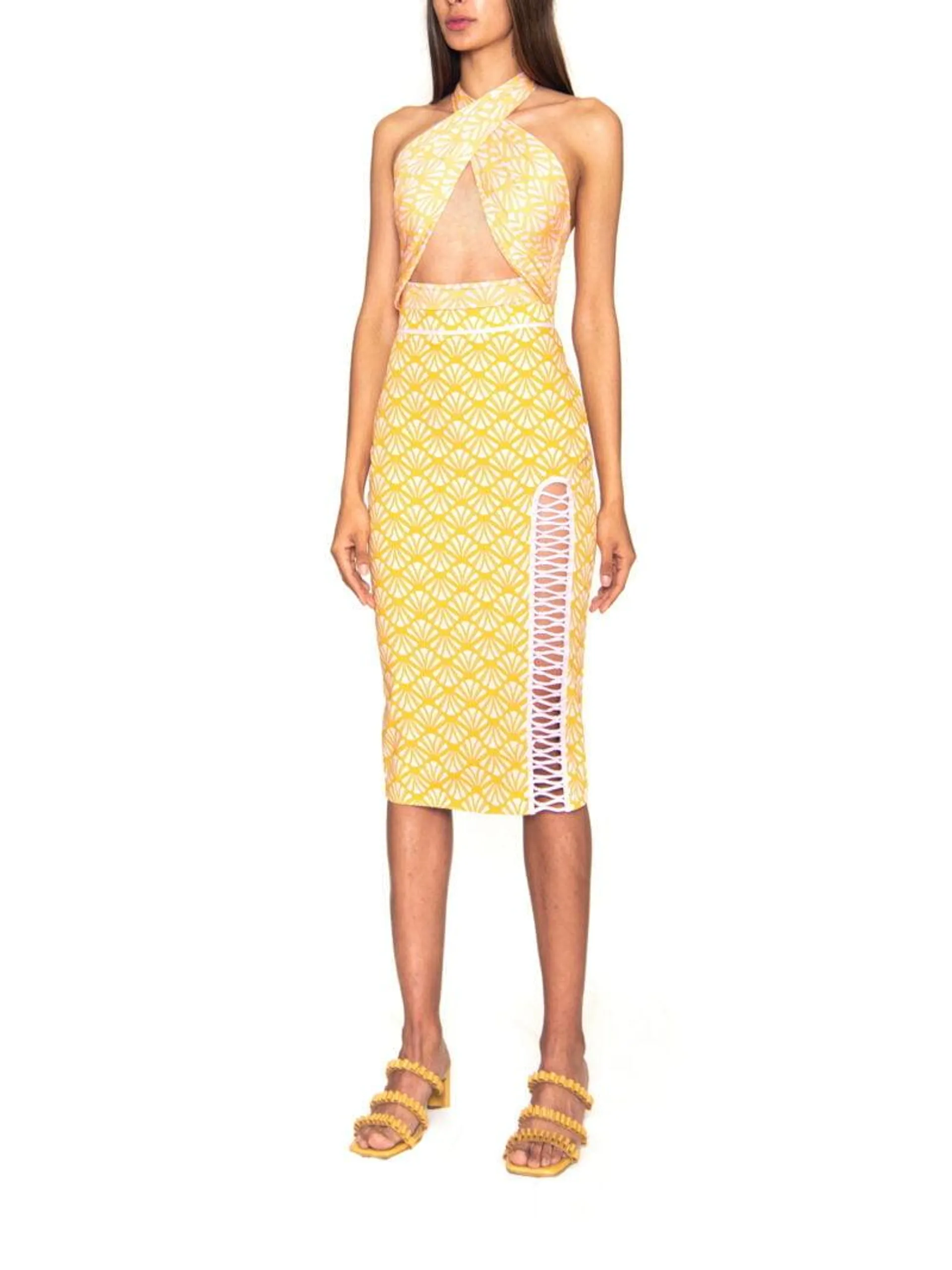 PALM BEACH SKIRT YELLOW SHELLS