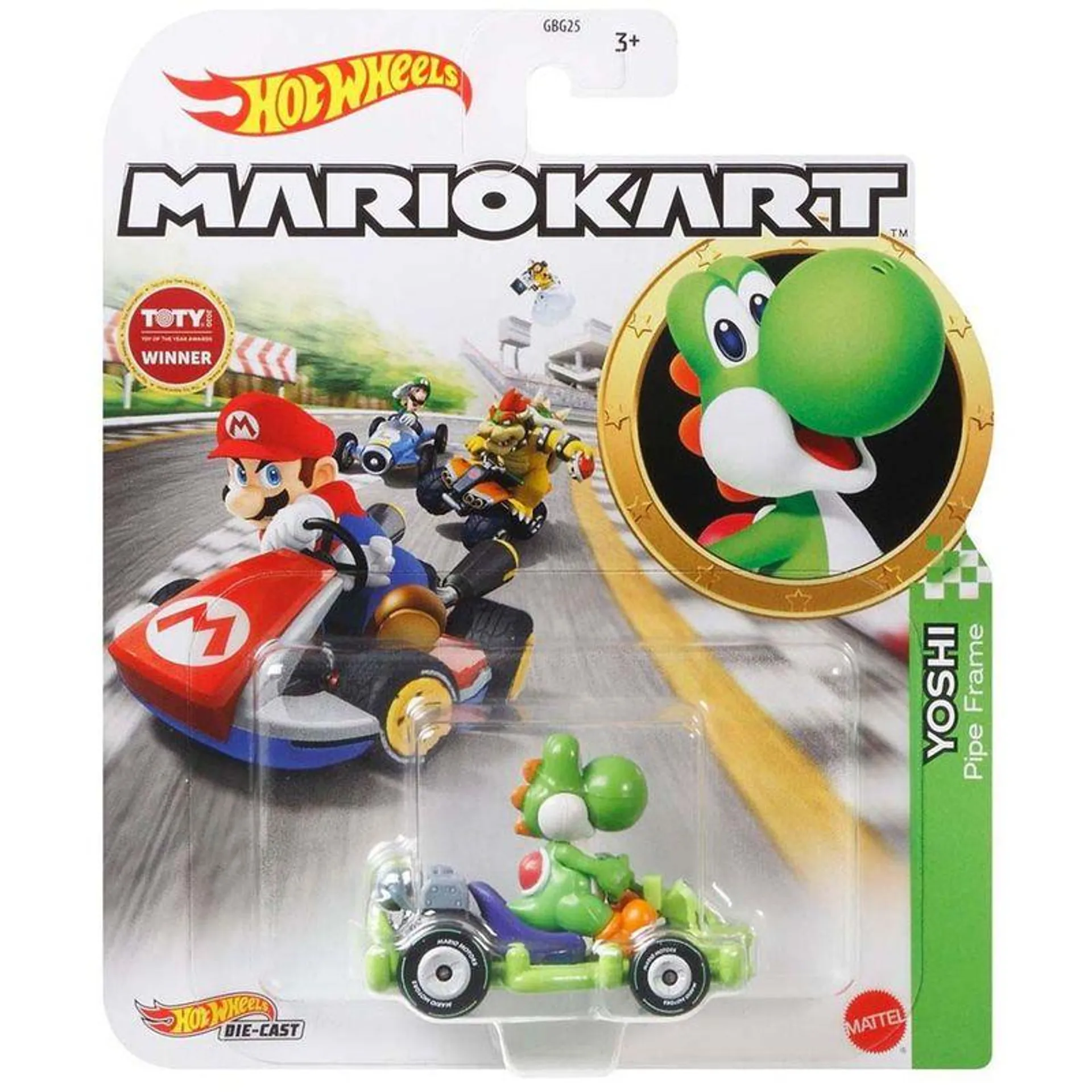 Vehículo Hot Wheels Mario Kart Yoshi Mattel GRN19