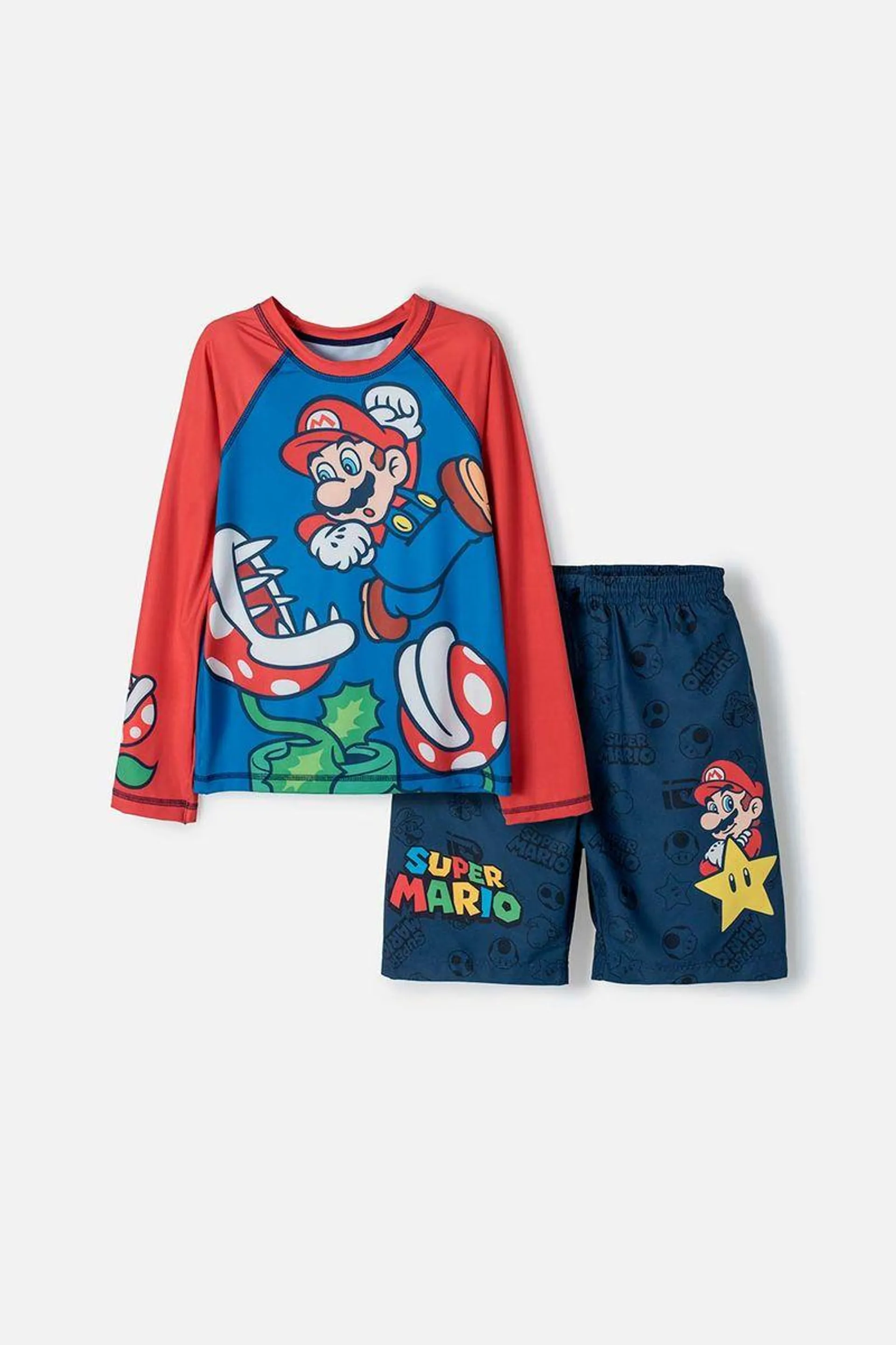 Conjunto de baño Video Juegos azul rey, azul oscuro y rojo para niño